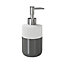 GoodHome Koros Gloss & matt White & anthracite Ceramic Freestanding Soap dispenser