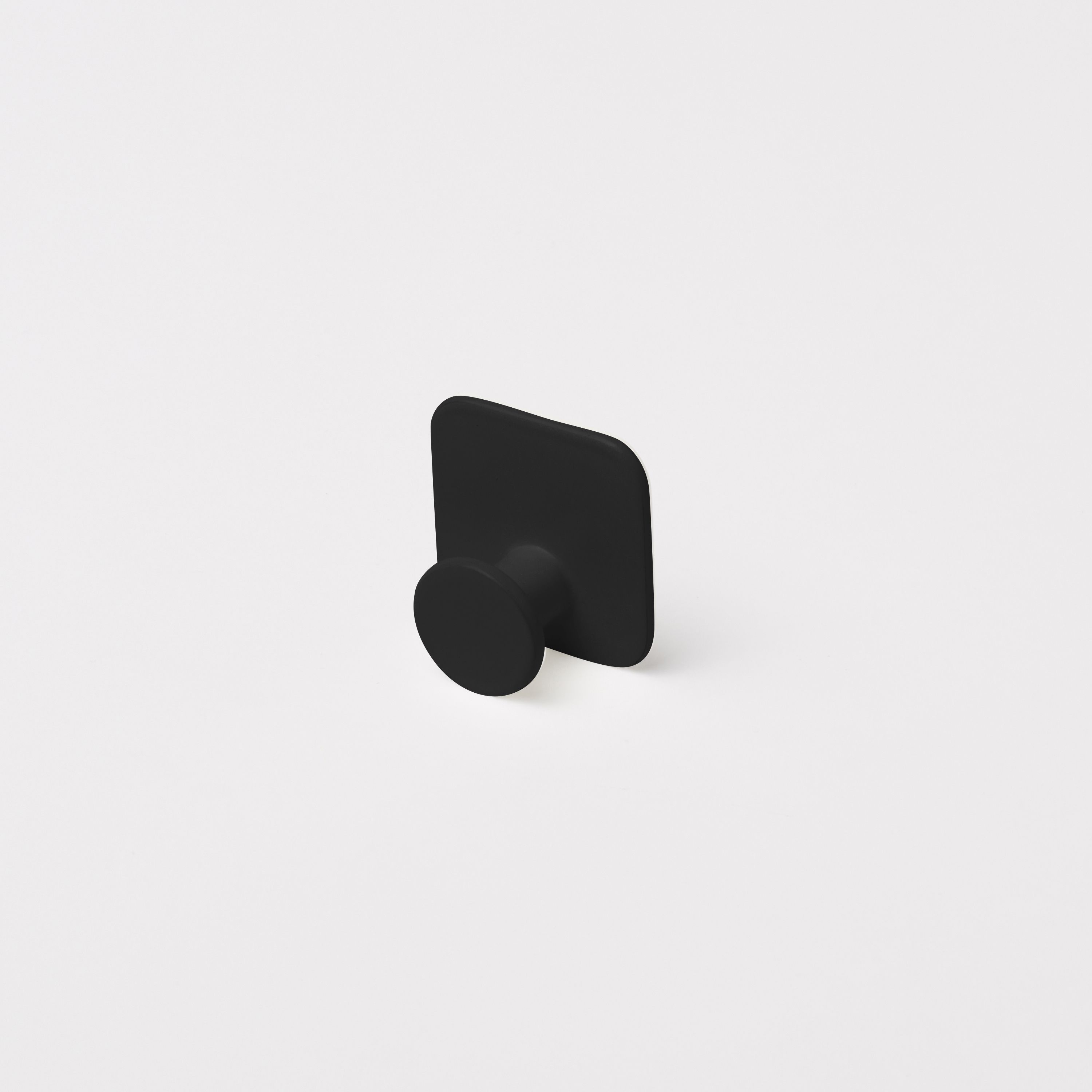 GoodHome Koros Matt Black Glass effect Steel Small Single Hook (Holds)1.5kg