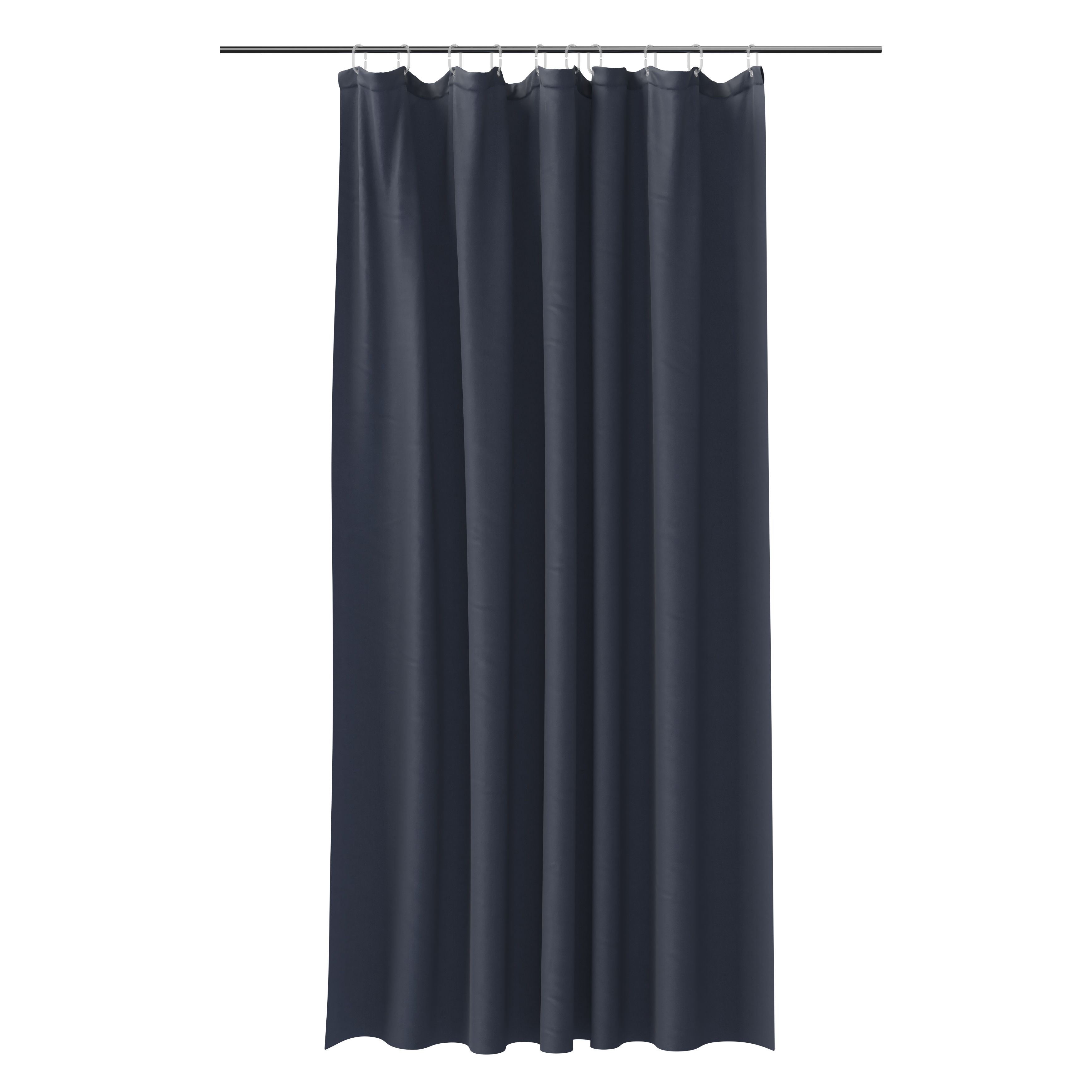 GoodHome Koros Midnight blue Plain Shower curtain (W)180cm