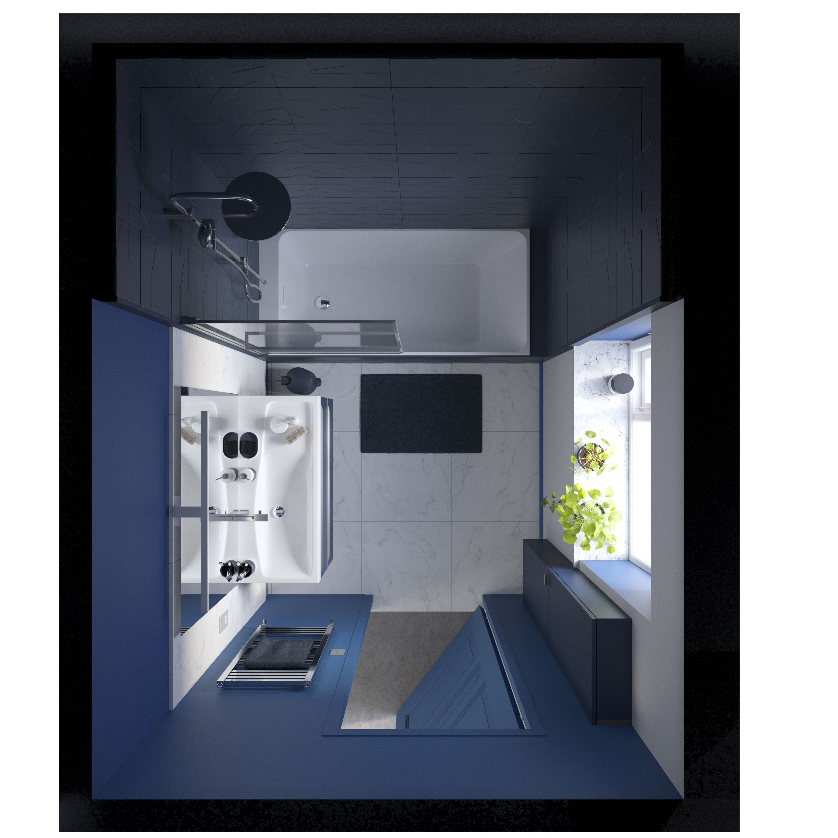 GoodHome Koros Midnight blue Rectangular Bath mat (L)80cm (W)50cm