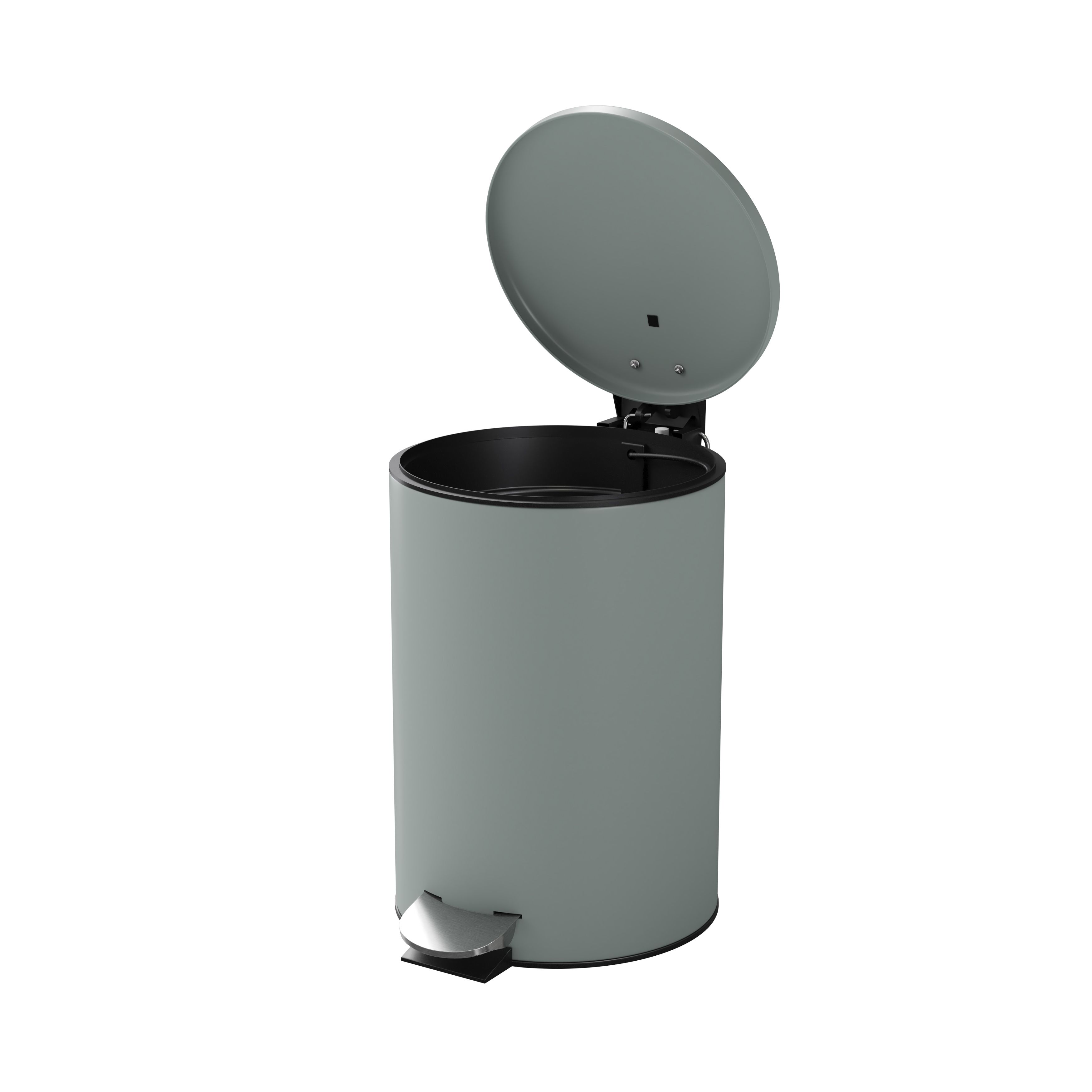 GoodHome Koros Sage grey Metal Bin -3L