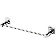 GoodHome Koros Silver effect Chrome-plated Wall-mounted Towel rail (W)423mm