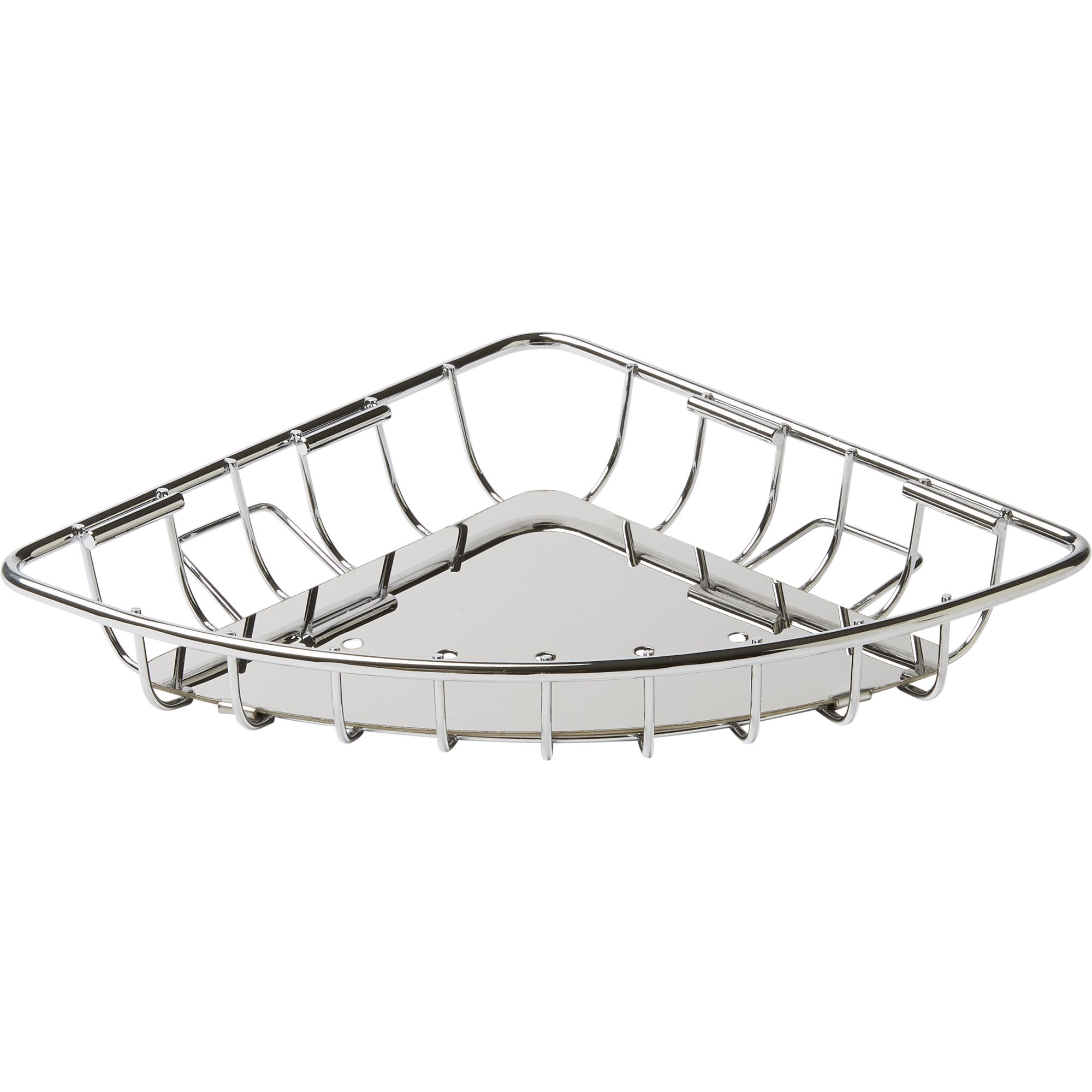 GoodHome Koros Silver effect Wall-mounted Bathroom Shelf (D)19.9cm (H)3.5cm (L)19.9cm