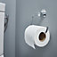 GoodHome Koros Silver effect Wall-mounted Toilet roll holder (H)128mm (W)153mm
