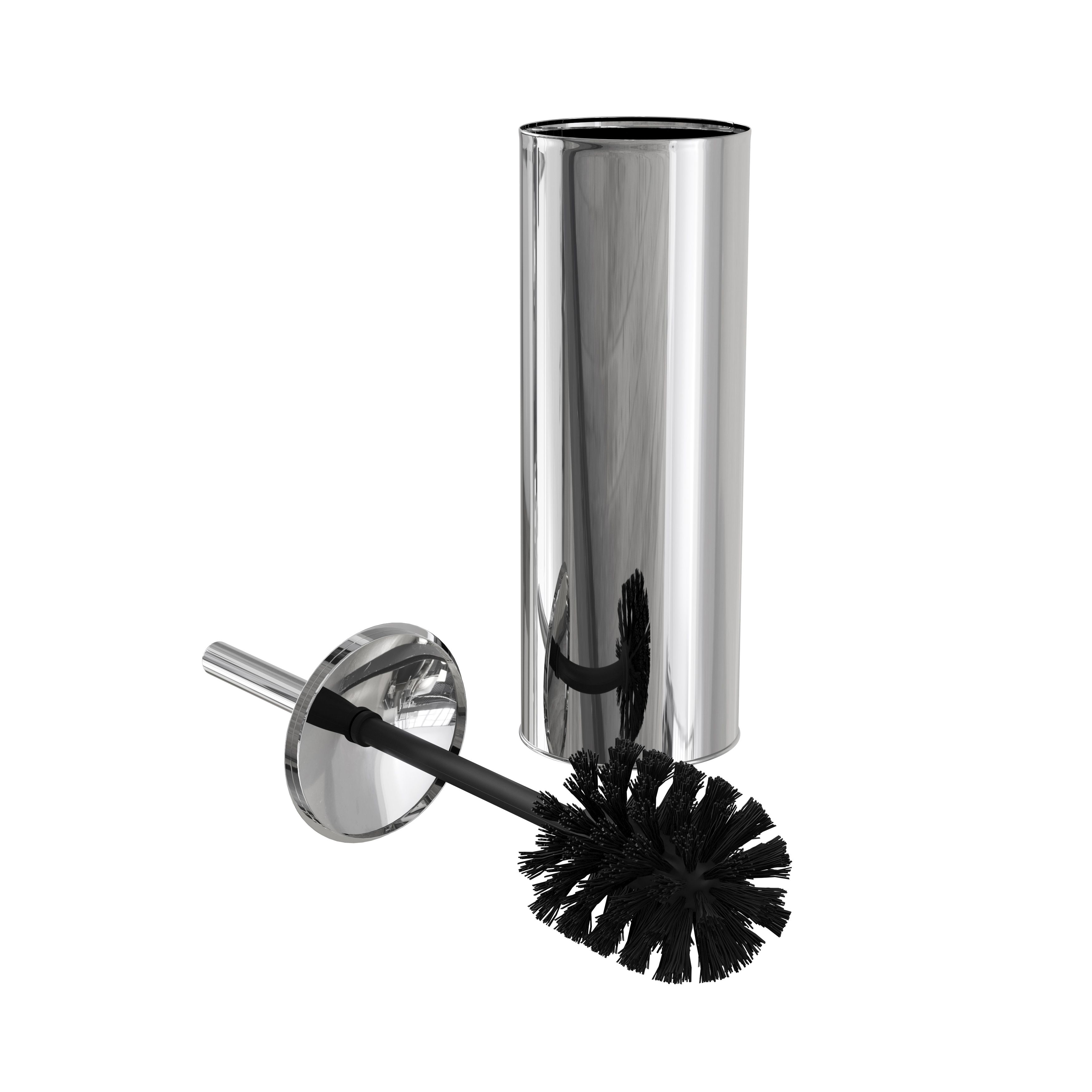 GoodHome Koros Stainless steel Chrome effect Toilet brush & holder