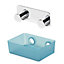 GoodHome Koros Translucent blue Plastic & steel Bathroom accessory set