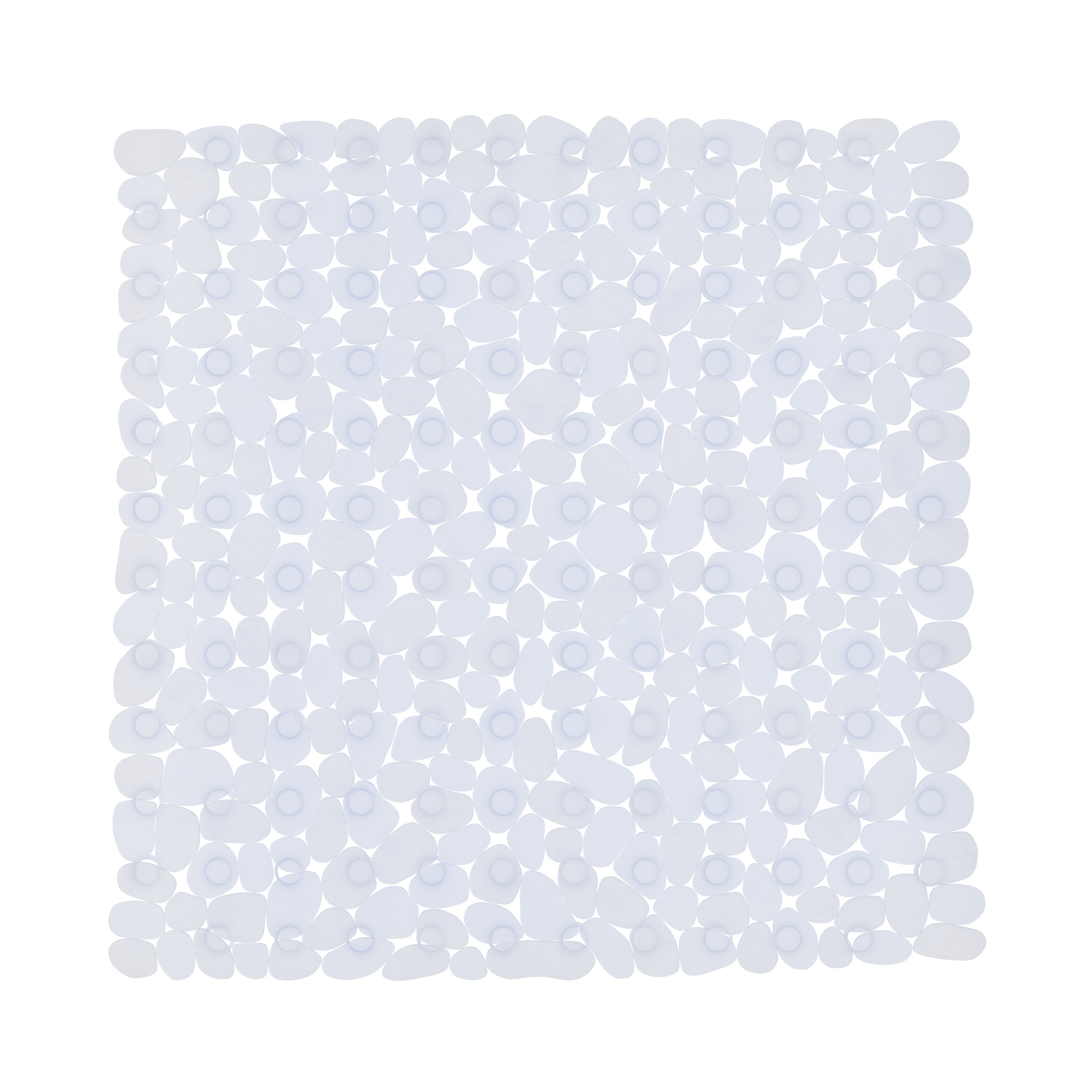 GoodHome Koros Transparent Pebbles Square Bath & shower mat (L)53cm (W)53cm