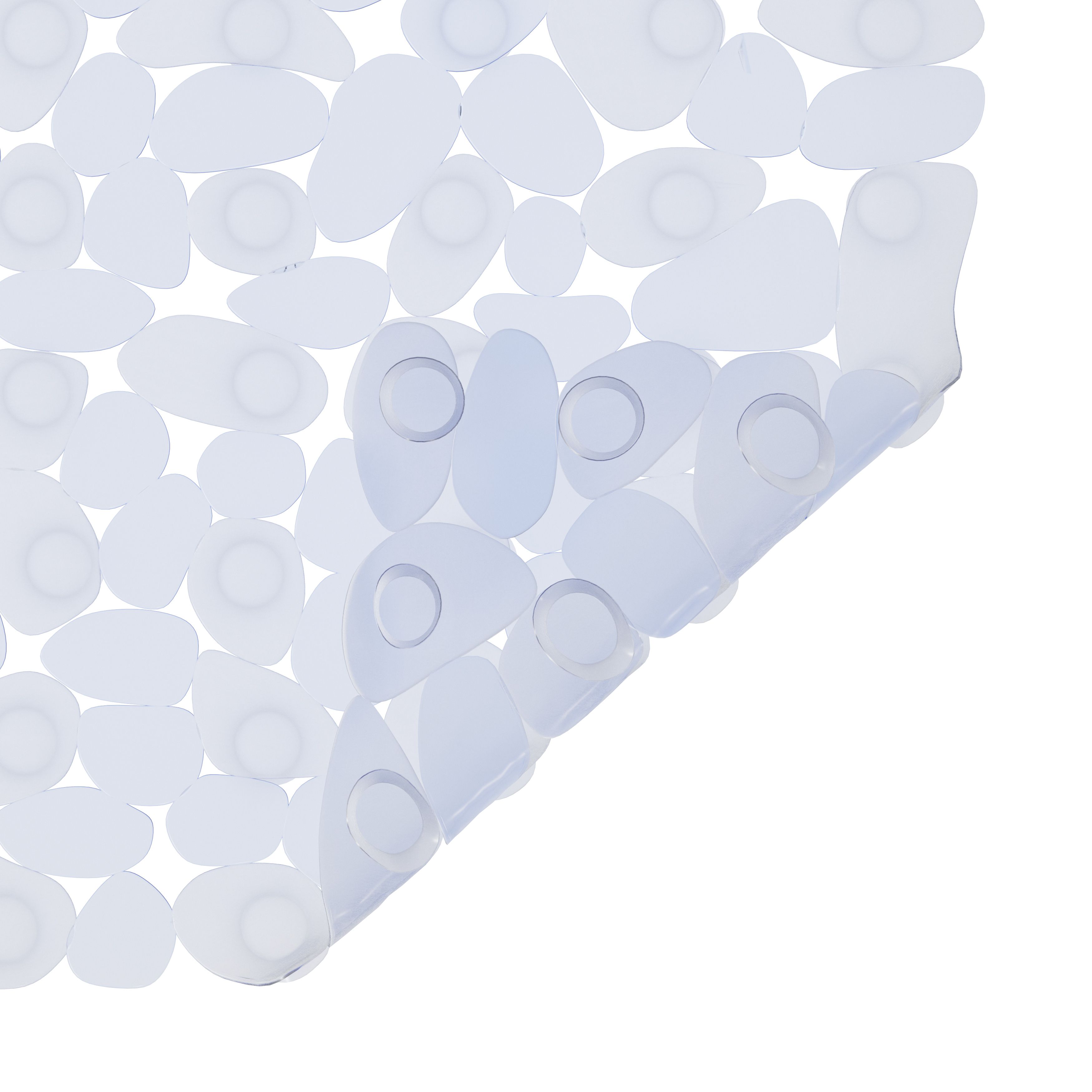 GoodHome Koros Transparent Pebbles Square Bath & shower mat (L)53cm (W)53cm
