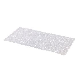 GoodHome Koros Transparent Polyvinyl chloride (PVC) Pebbles Anti-slip Bath & shower mat (L)700mm (W)330mm