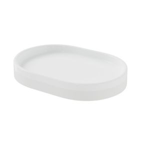 GoodHome Koros White Ceramic Soap dish (W)14.2cm