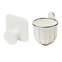GoodHome Koros White & chrome effect Silver effect Bathroom accessory set