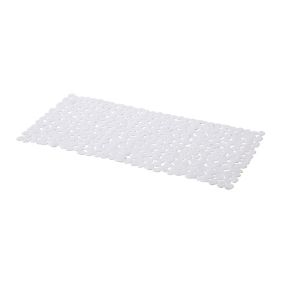 GoodHome Koros White Pebbles Rectangular Bath & shower mat (L)70cm (W)33cm