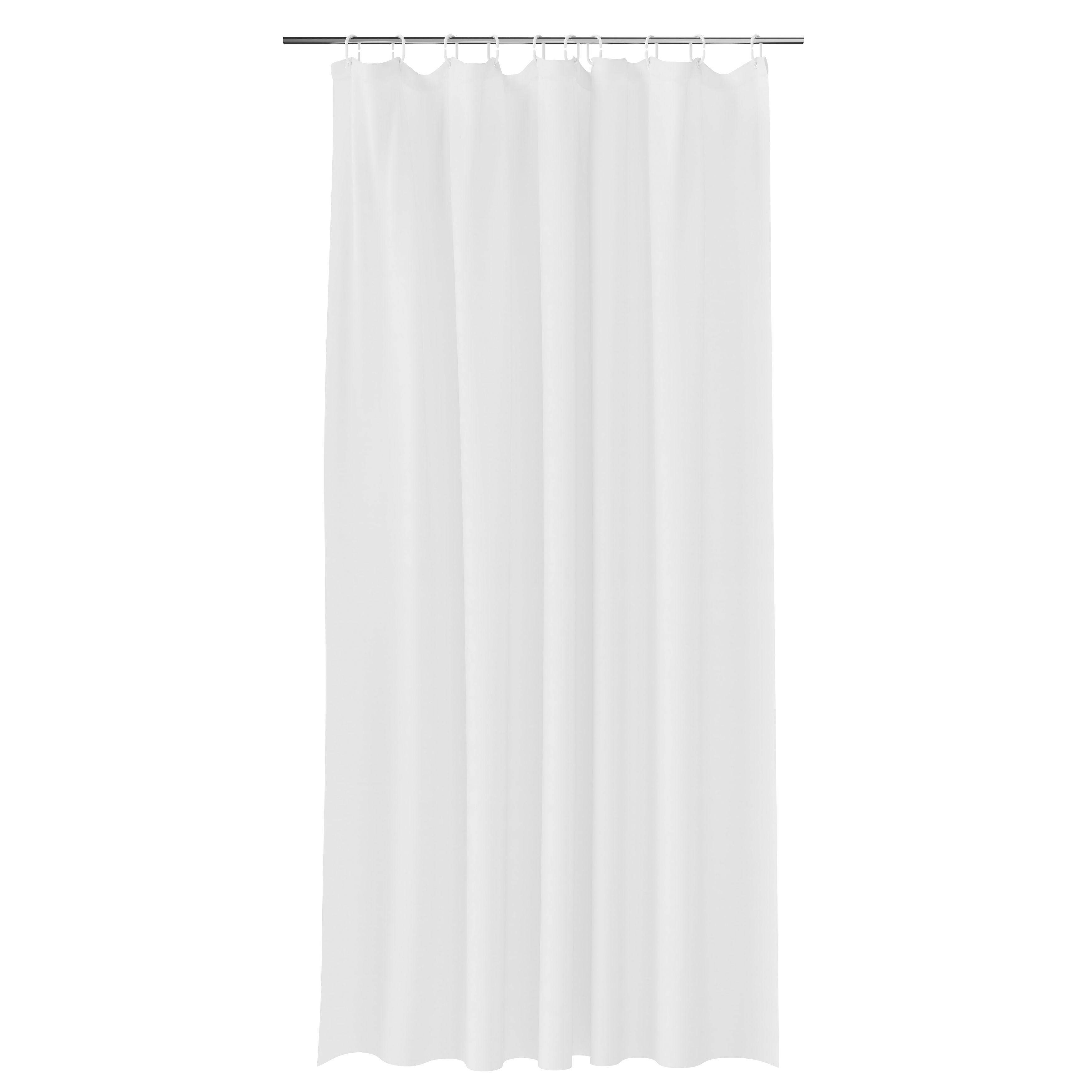 GoodHome Koros White Plain Shower curtain (W)180cm