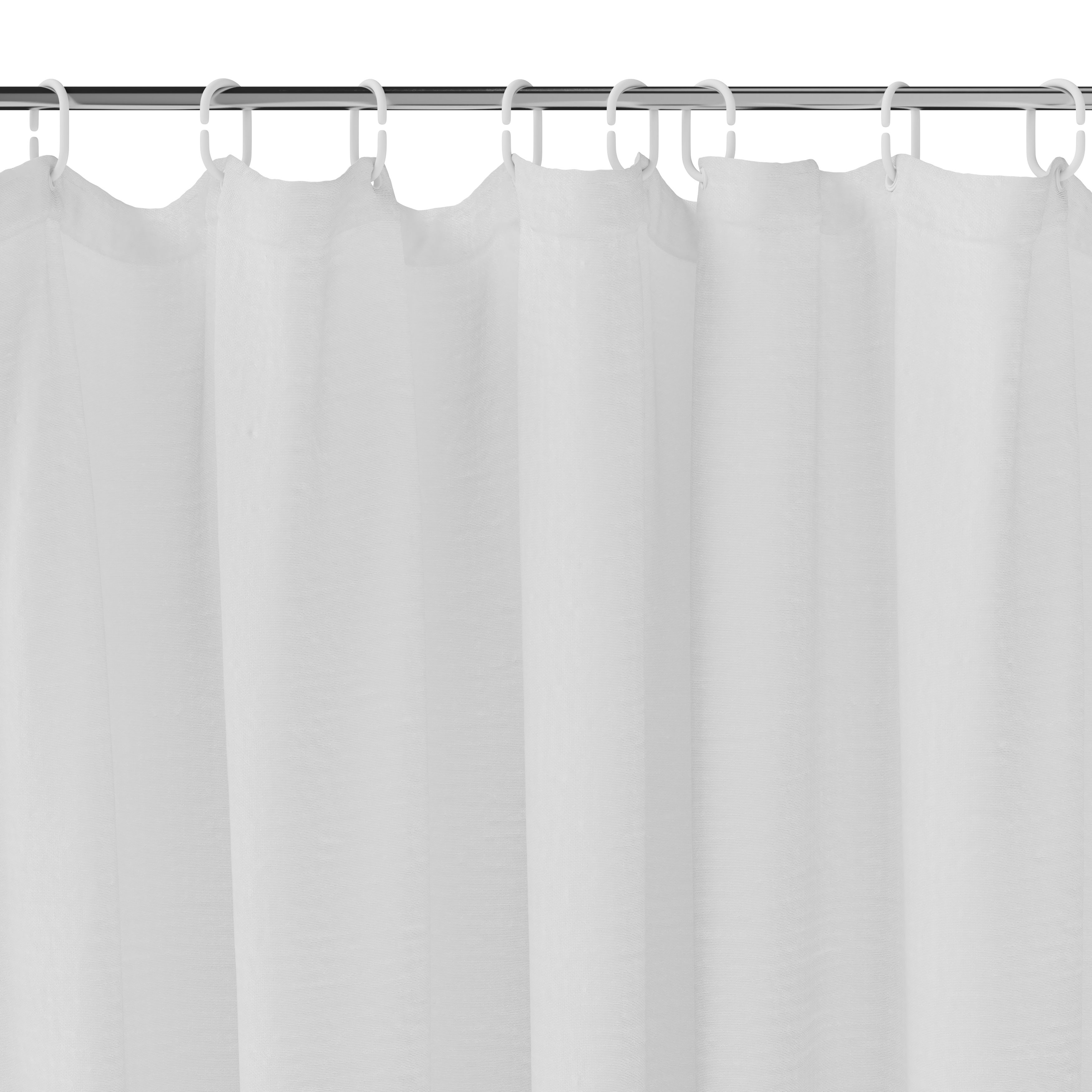 GoodHome Koros White Plain Shower curtain (W)180cm