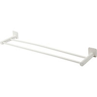 GoodHome Koros White Steel Wall-mounted Double towel rail (W)62.3cm