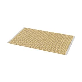 GoodHome Koros Yellow Cotton Anti-slip Bath mat (L)800mm (W)500mm