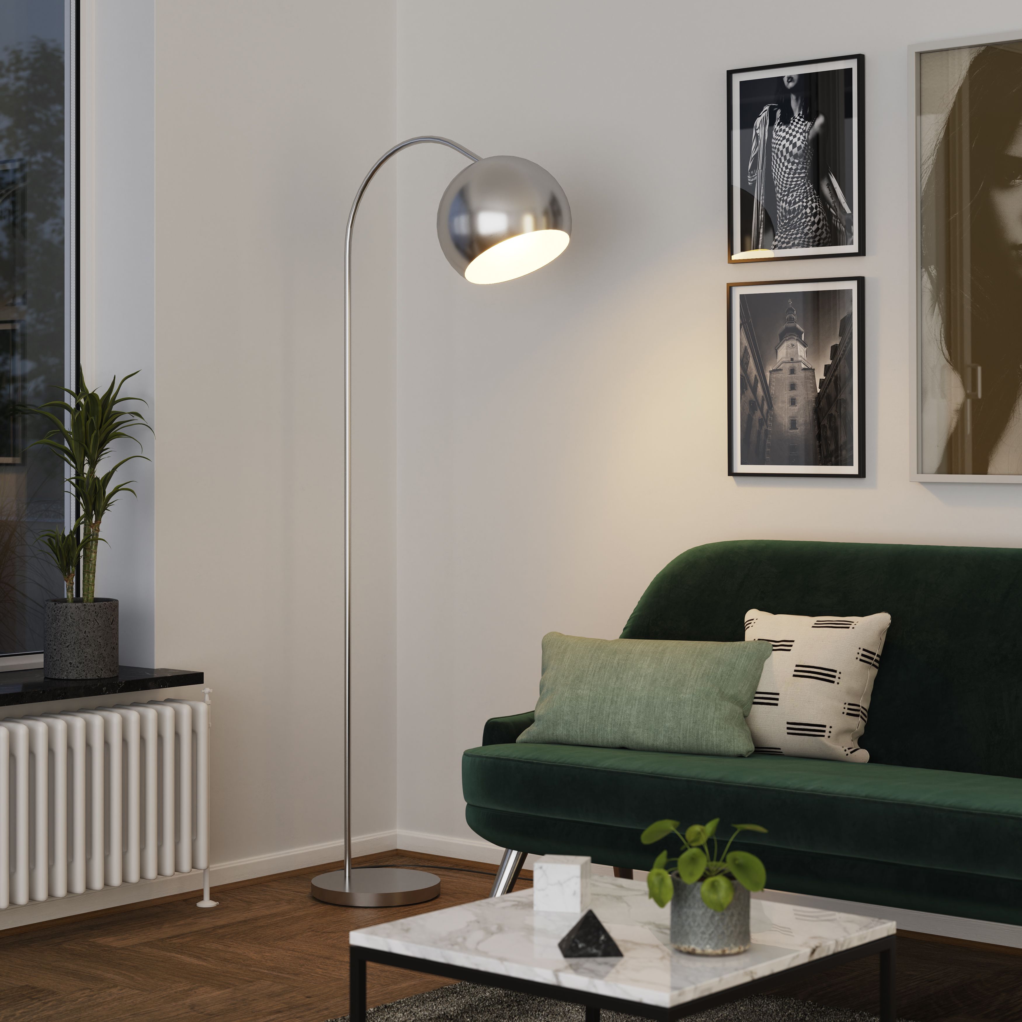 Goodhome alani chrome effect led floor light sales