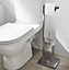 GoodHome Kotra Polished Chrome effect Freestanding Toilet roll & brush holder