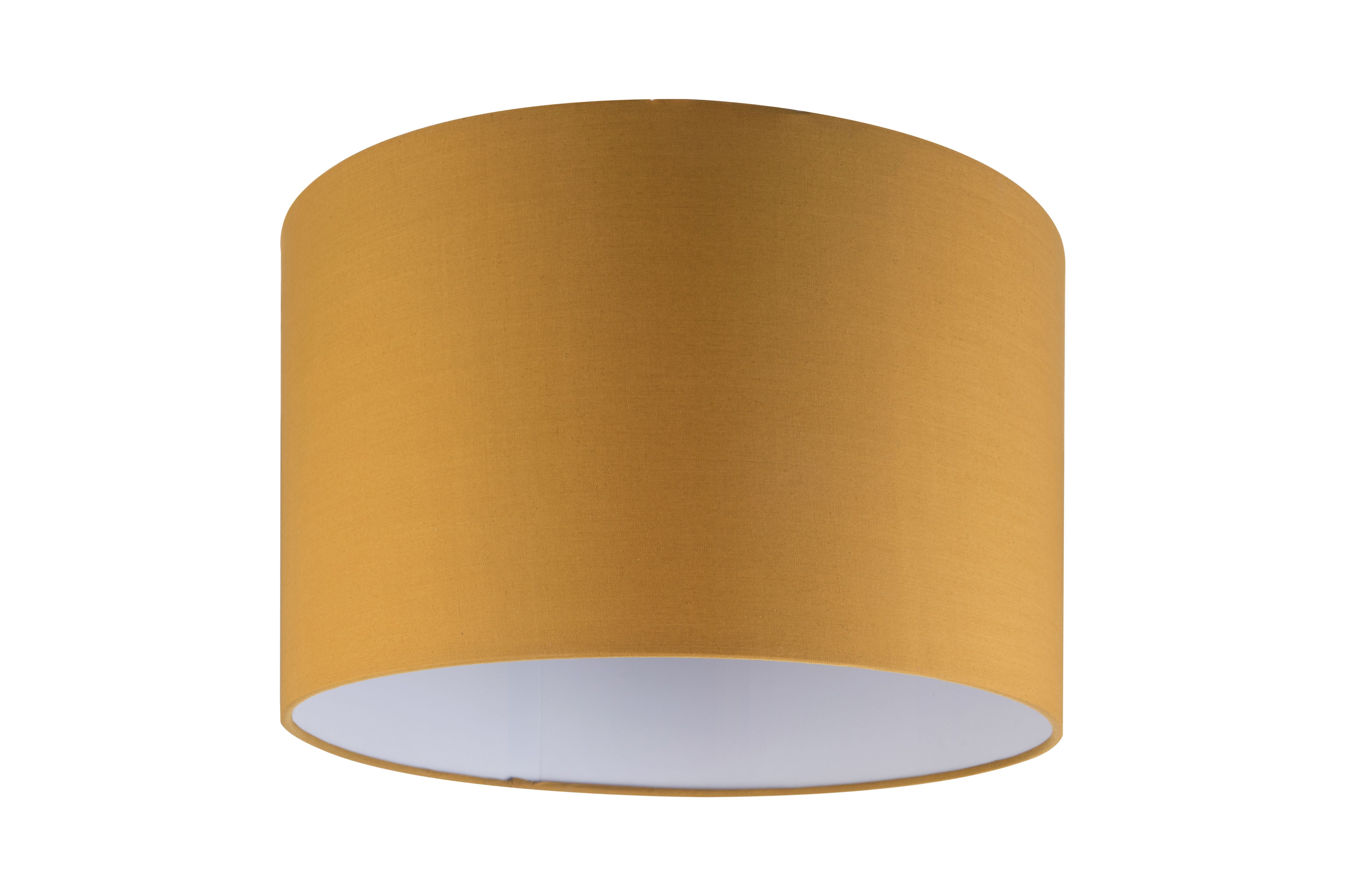 GoodHome Kpezin Mustard yellow Fabric dyed Light shade D 30cm