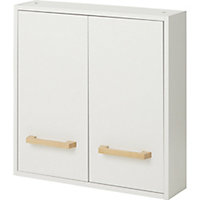 GoodHome Ladoga White Double Wall Cabinet (W)600mm (H)600mm