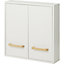 GoodHome Ladoga White Double Wall Cabinet (W)600mm (H)600mm