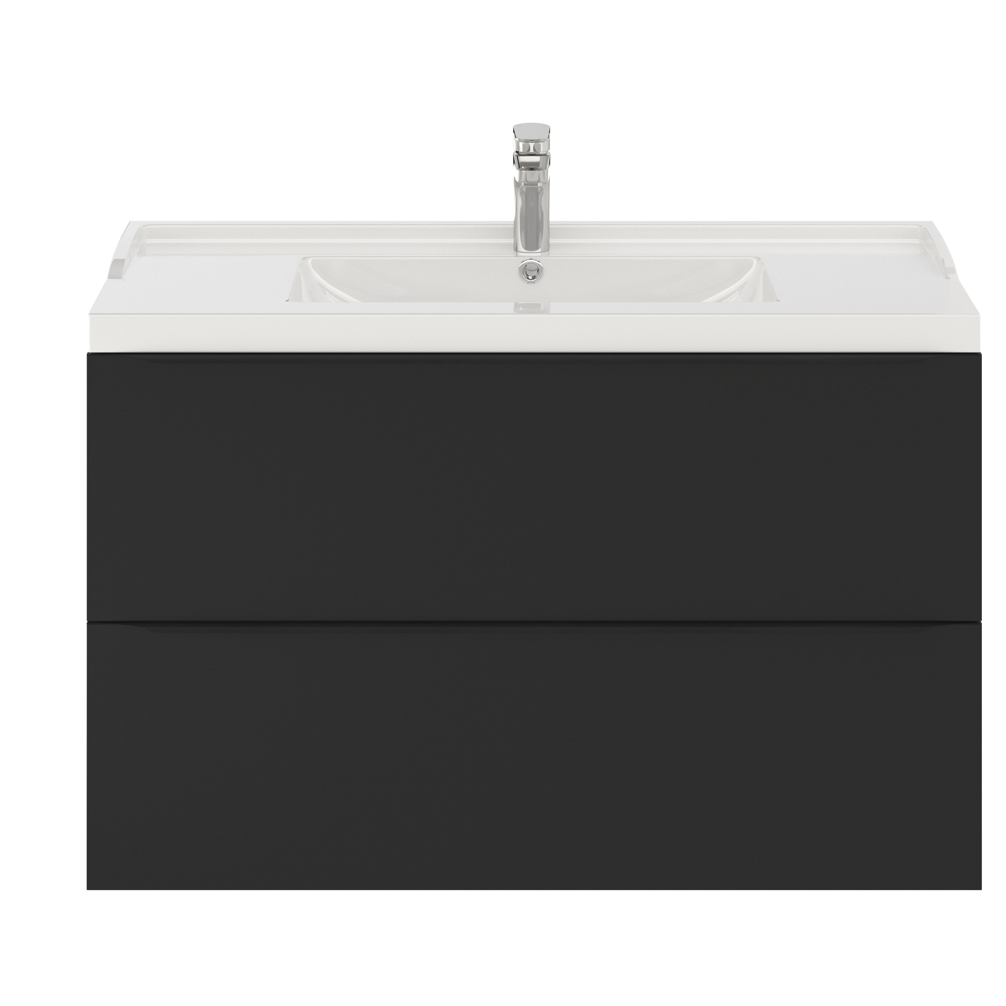 GoodHome Lana White Counter top Basin (W)100.4cm