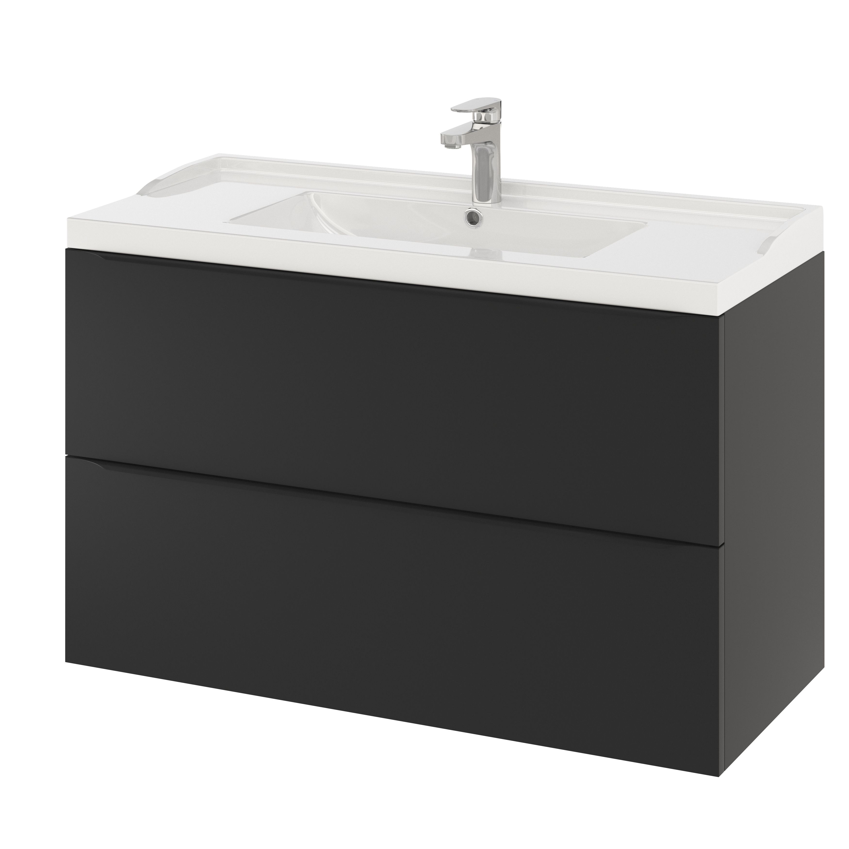 GoodHome Lana White Counter top Basin (W)100.4cm
