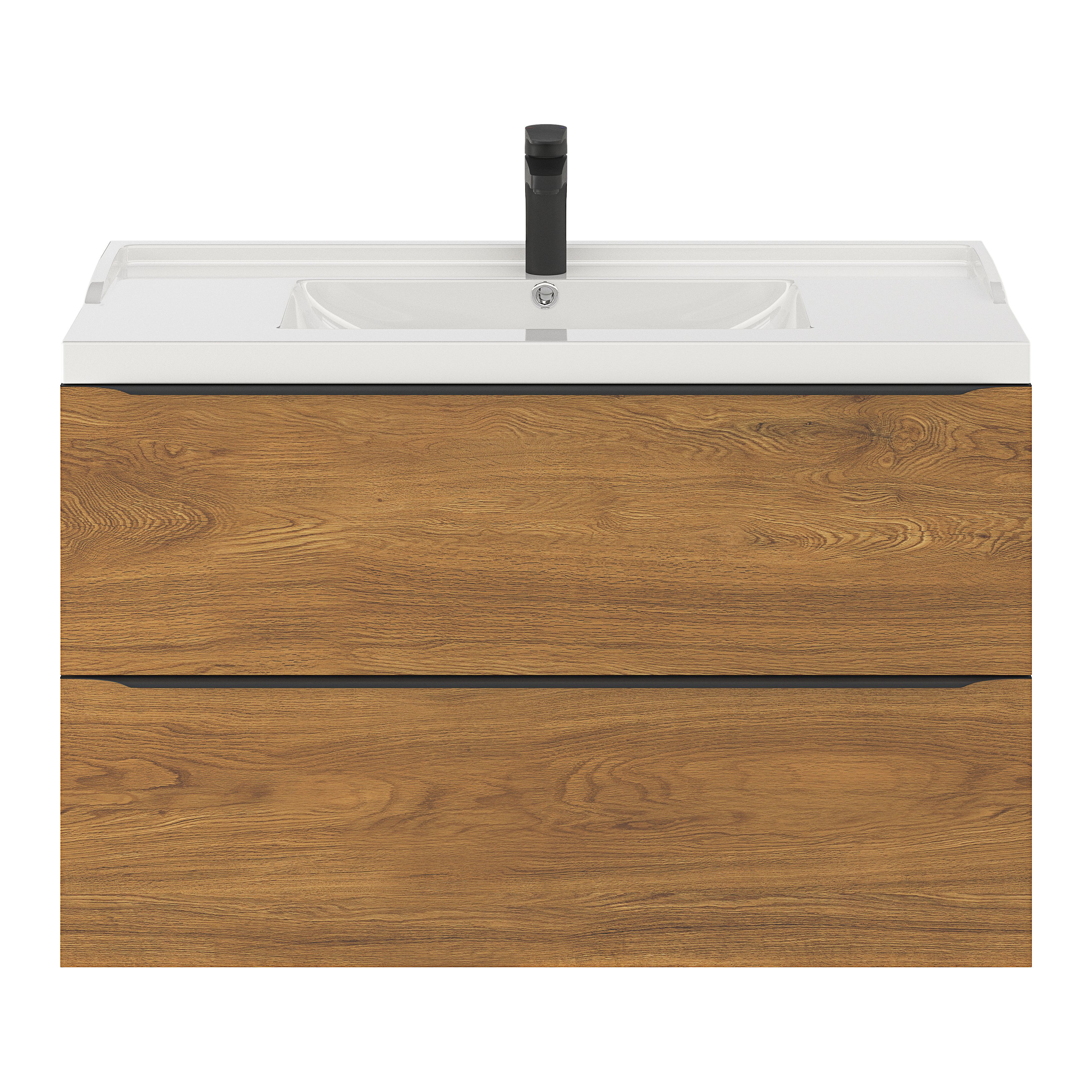 GoodHome Lana White Counter top Basin (W)100.4cm