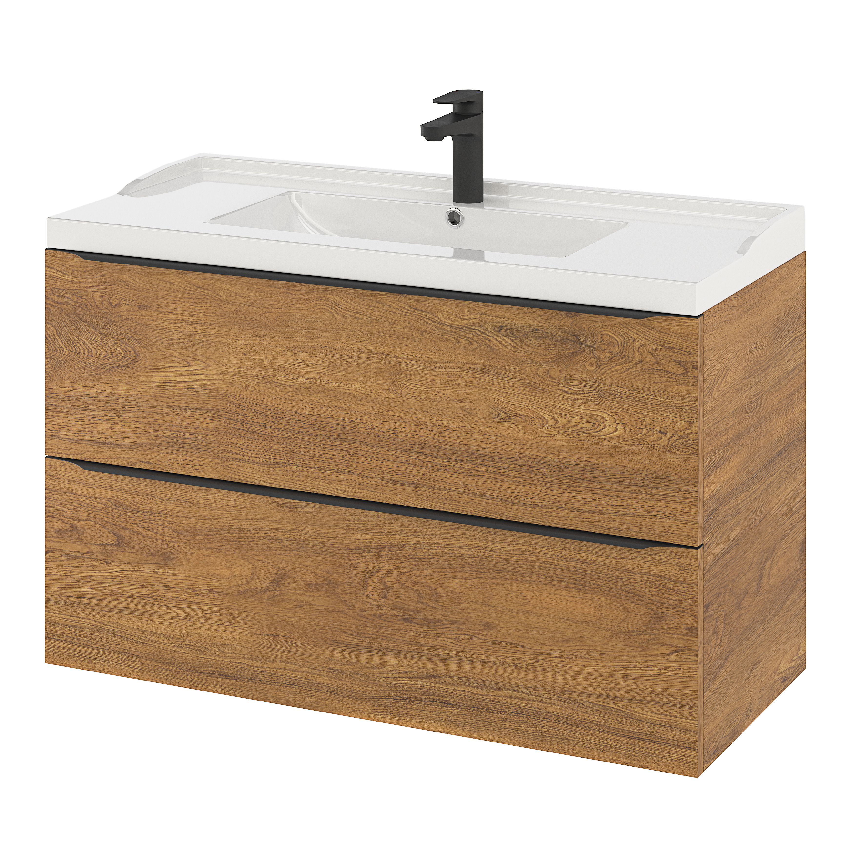 GoodHome Lana White Counter top Basin (W)100.4cm