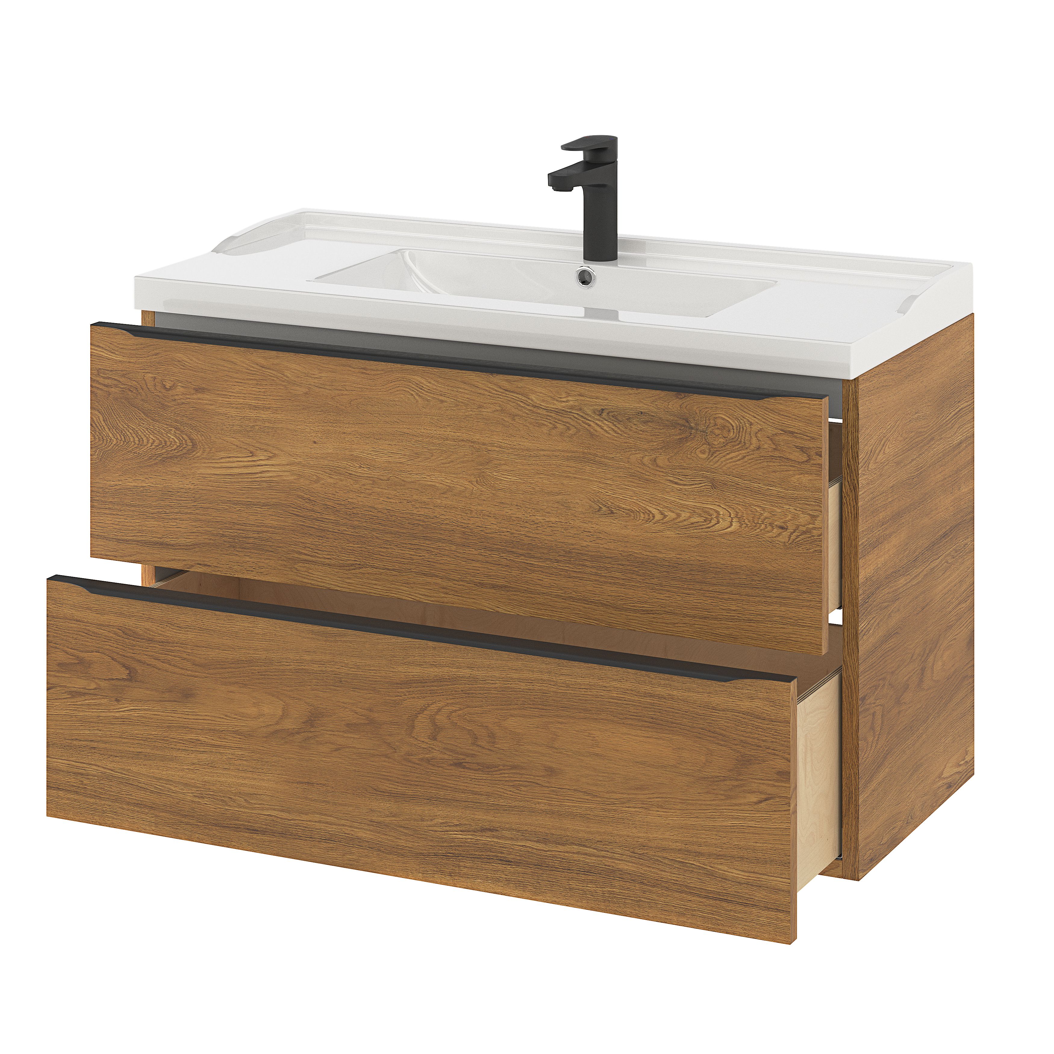 GoodHome Lana White Counter top Basin (W)100.4cm