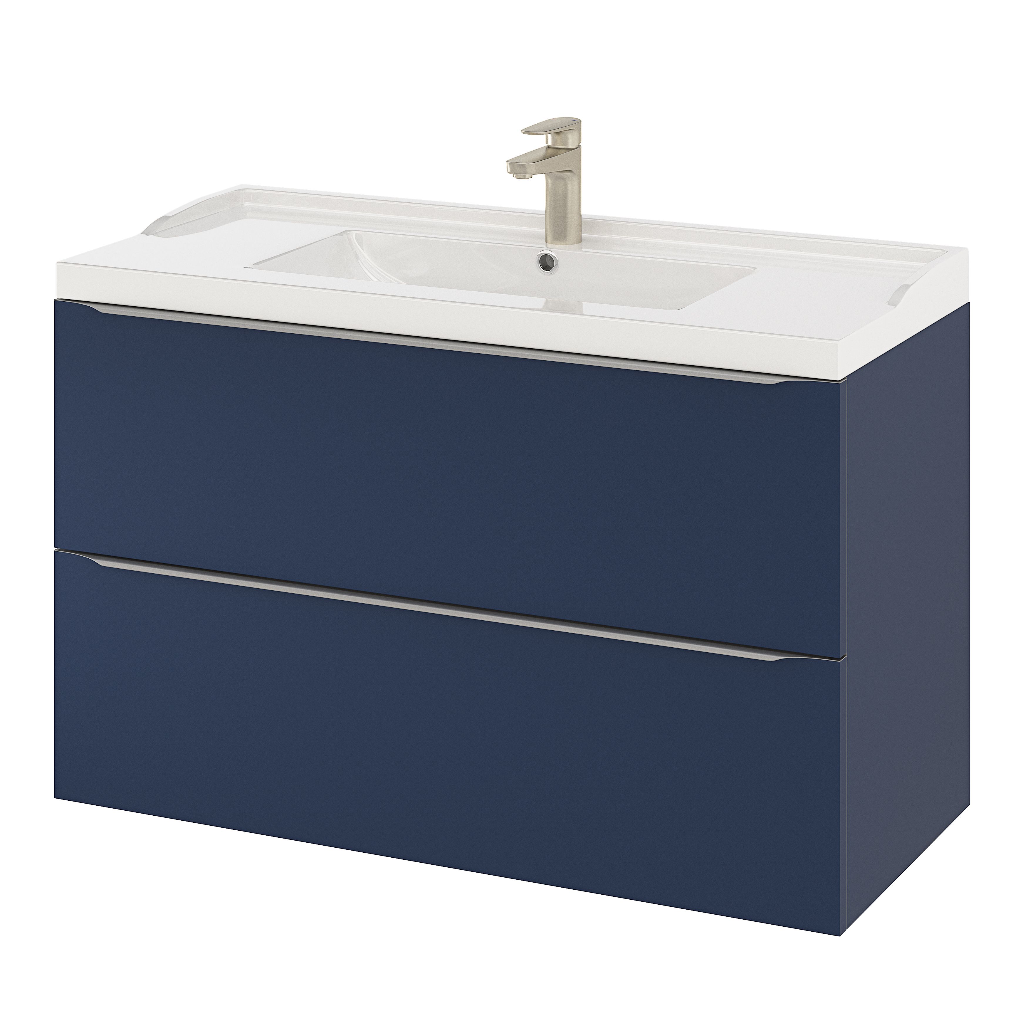 GoodHome Lana White Counter top Basin (W)100.4cm