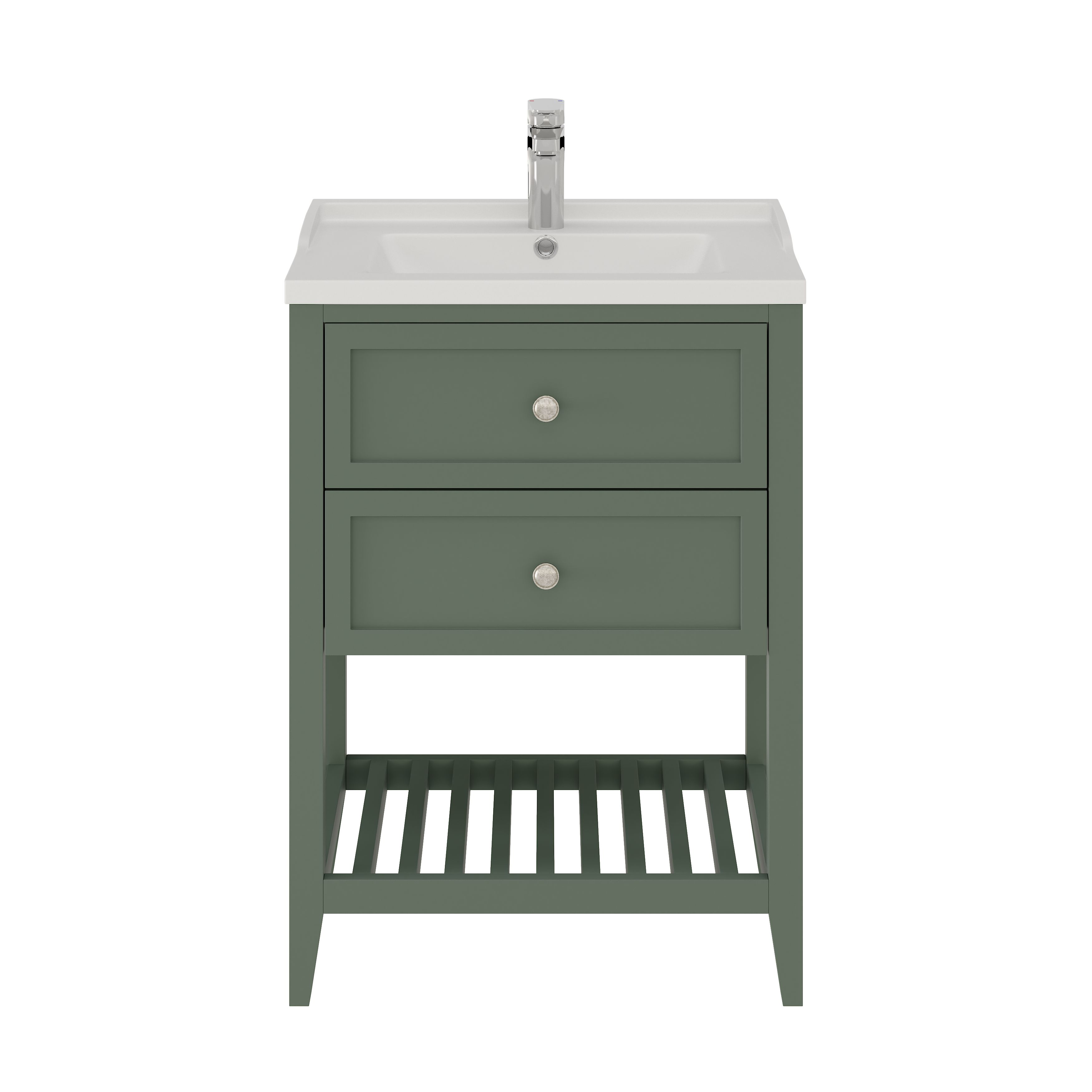 GoodHome Lana White Rectangular Counter top Basin (W)60cm