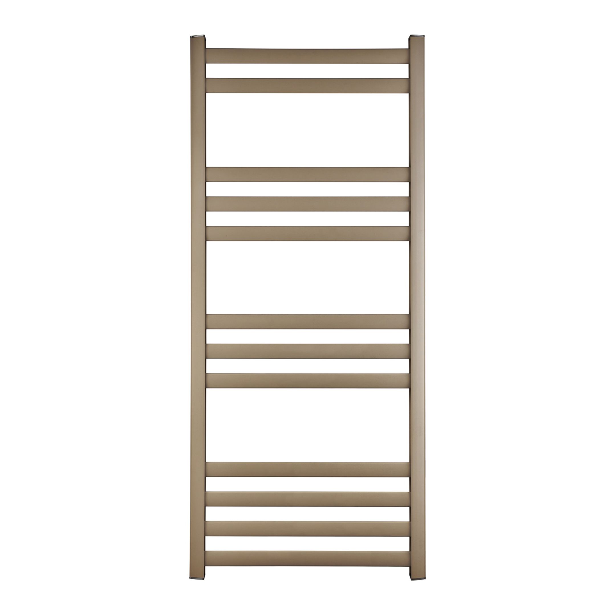 GoodHome Lansing, Beige Vertical Curved Towel radiator (W)475mm x (H)1100mm