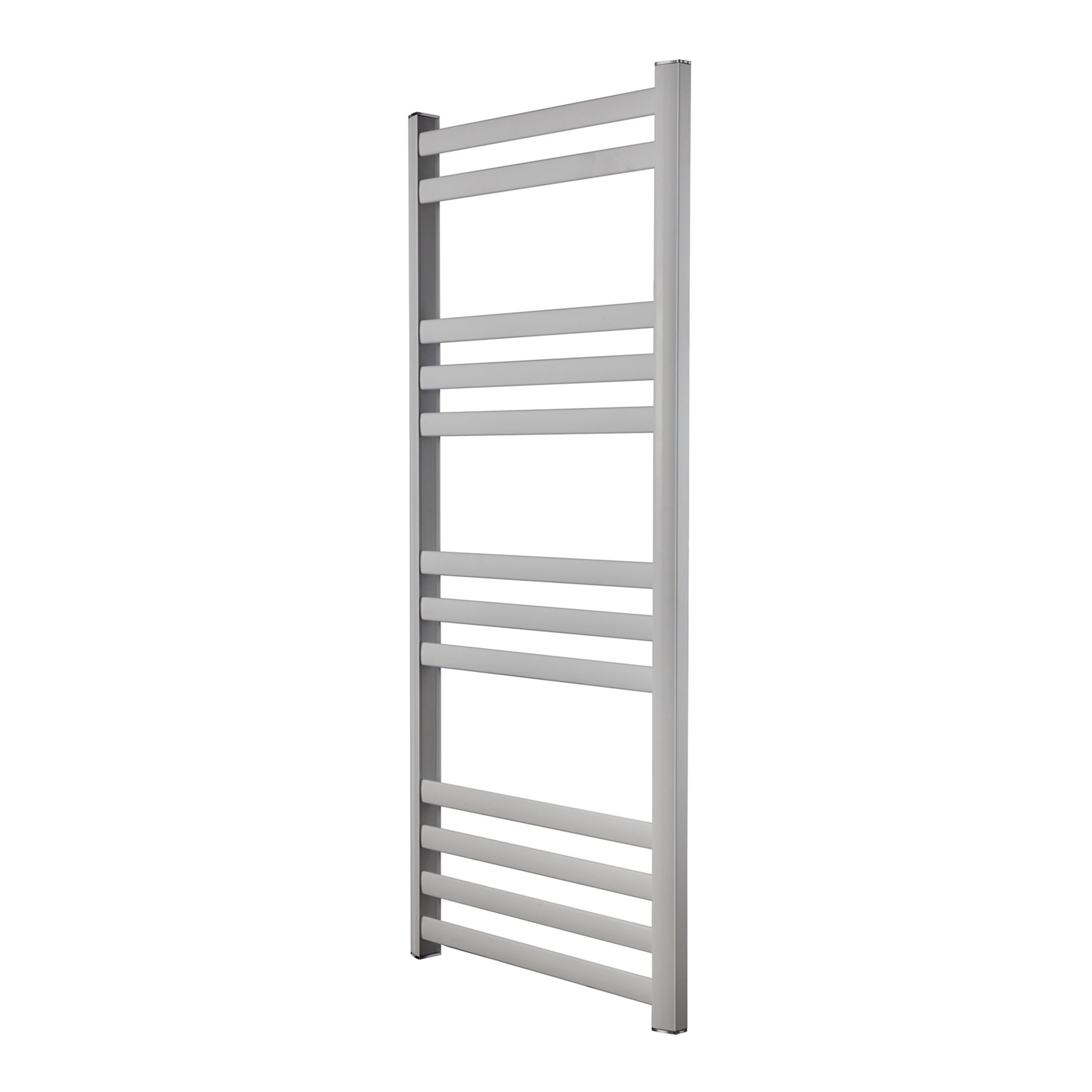GoodHome Lansing, White Vertical Curved Towel radiator (W)475mm x (H)1100mm