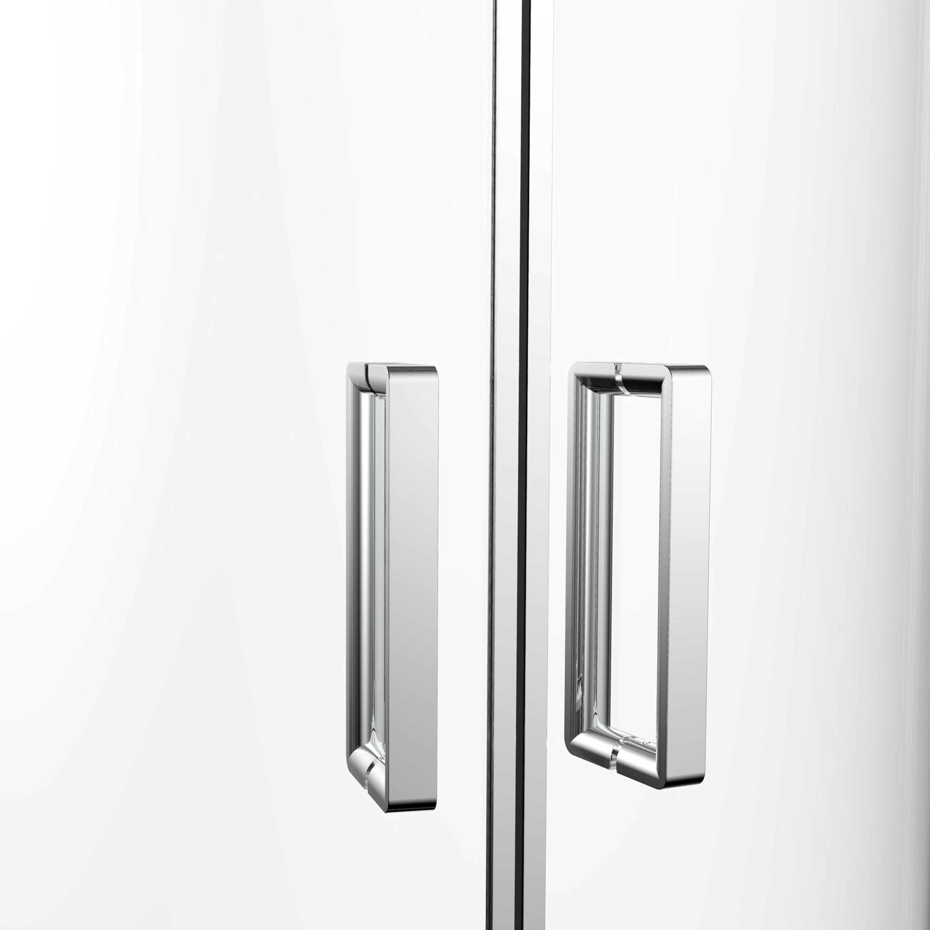 GoodHome Ledava Chrome effect Clear Left-handed Offset quadrant Shower Enclosure & tray - Corner entry double sliding door (H)195cm (W)80cm (D)120cm