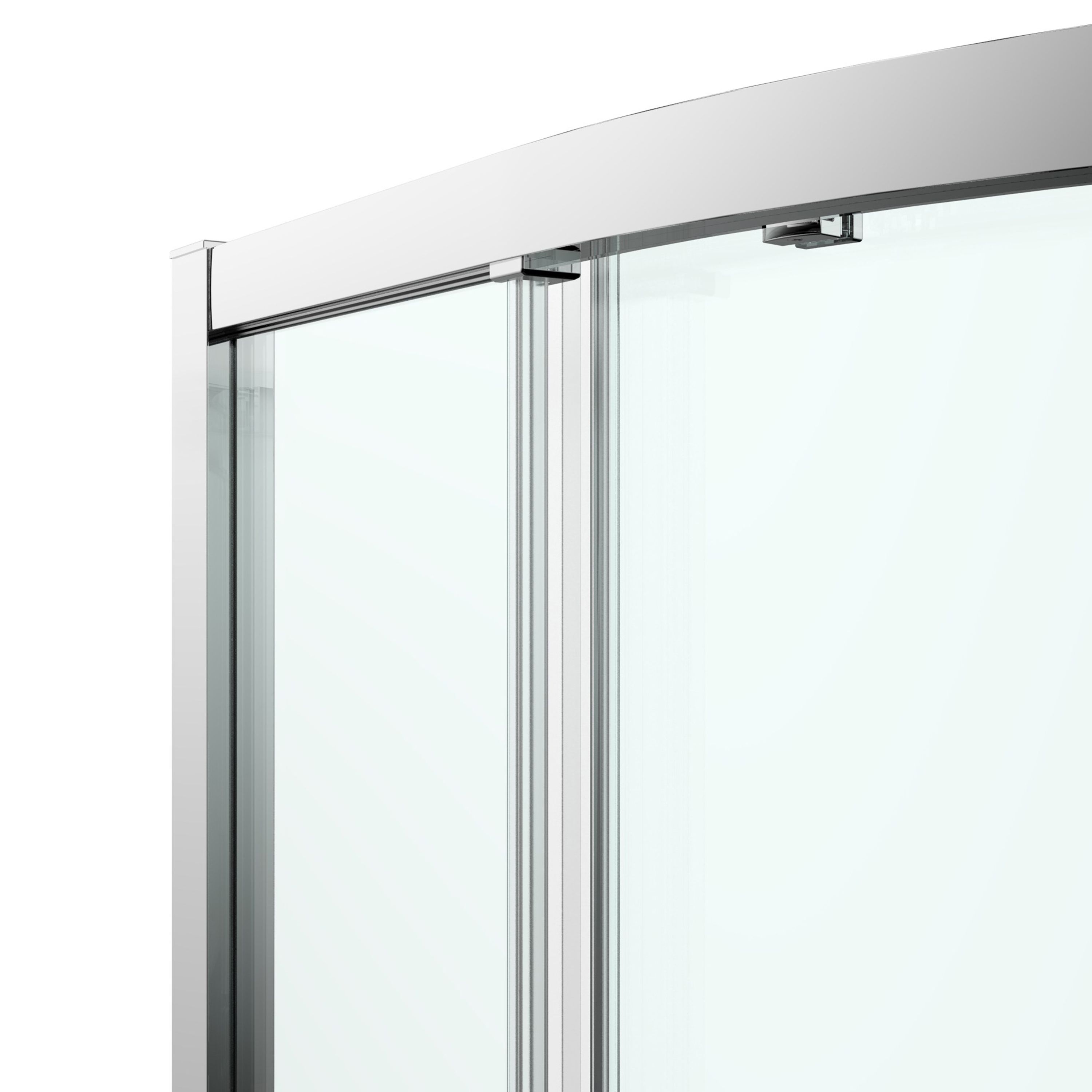 GoodHome Ledava Chrome effect Clear Right-handed Offset quadrant Shower Enclosure & tray - Corner entry double sliding door (H)195cm (W)80cm (D)120cm