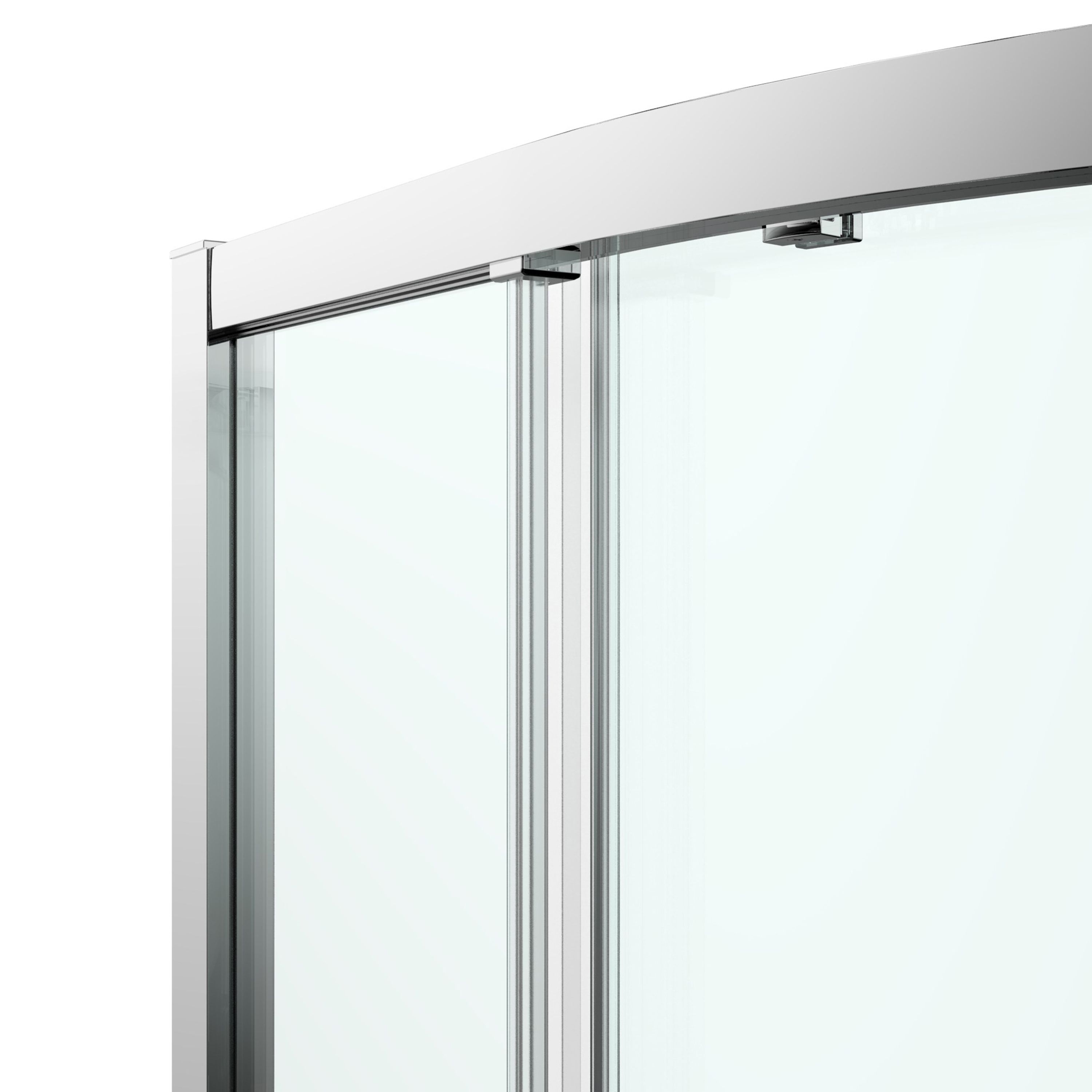 GoodHome Ledava Chrome effect Right-handed Offset quadrant Shower Enclosure & tray - Corner entry double sliding door (H)195cm (W)80cm (D)100cm