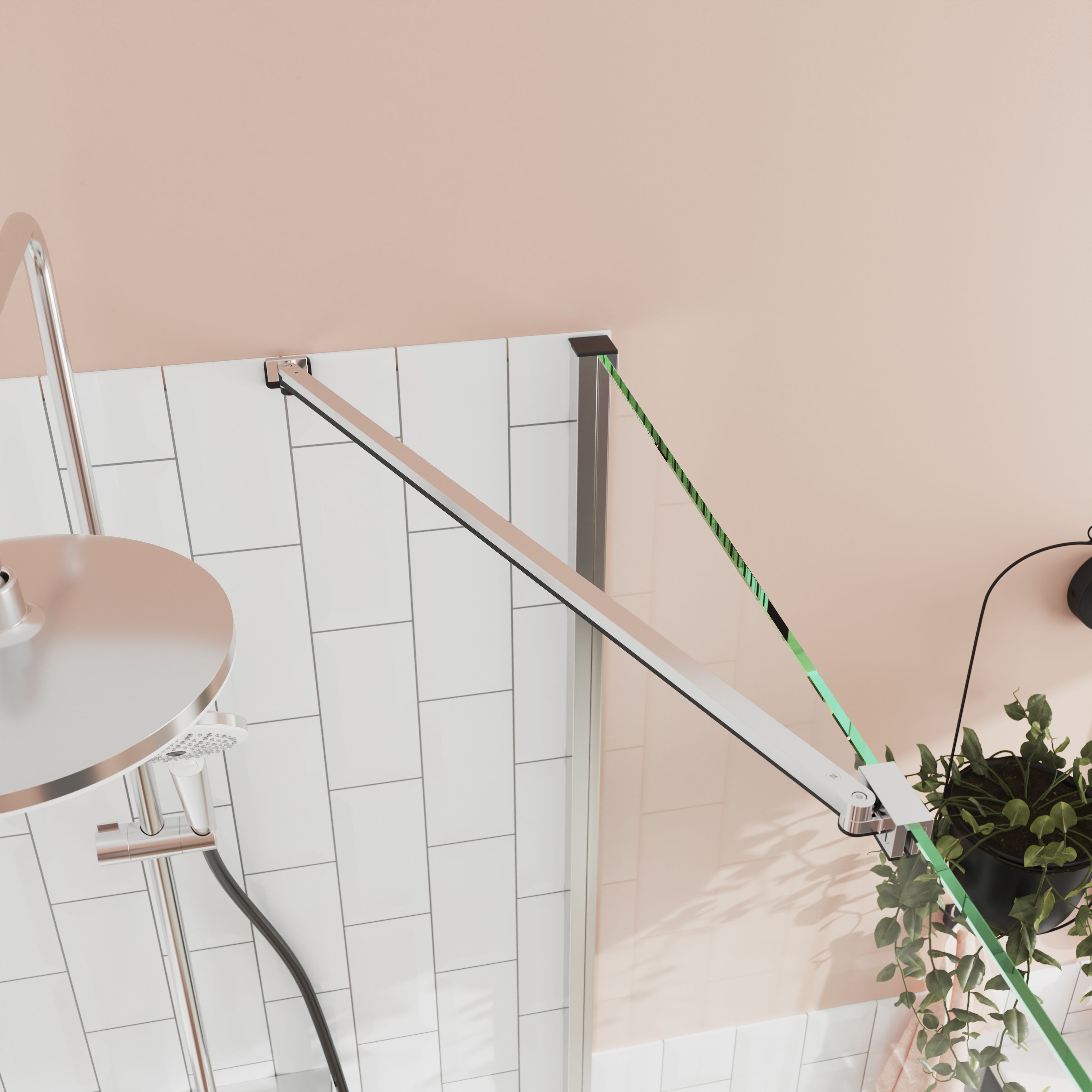 GoodHome Ledava Chrome effect Support bar (L)70cm