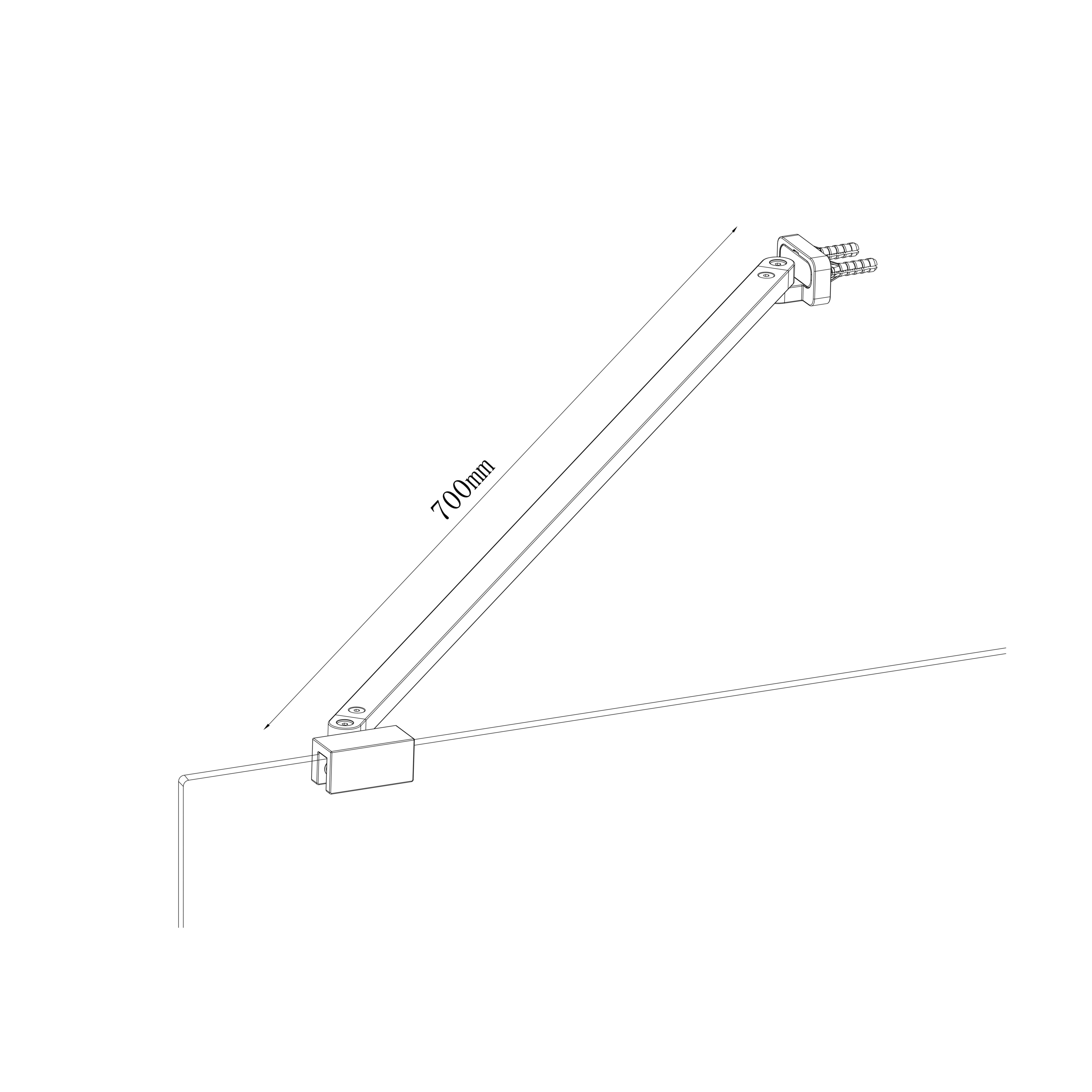 GoodHome Ledava Chrome effect Support bar (L)70cm