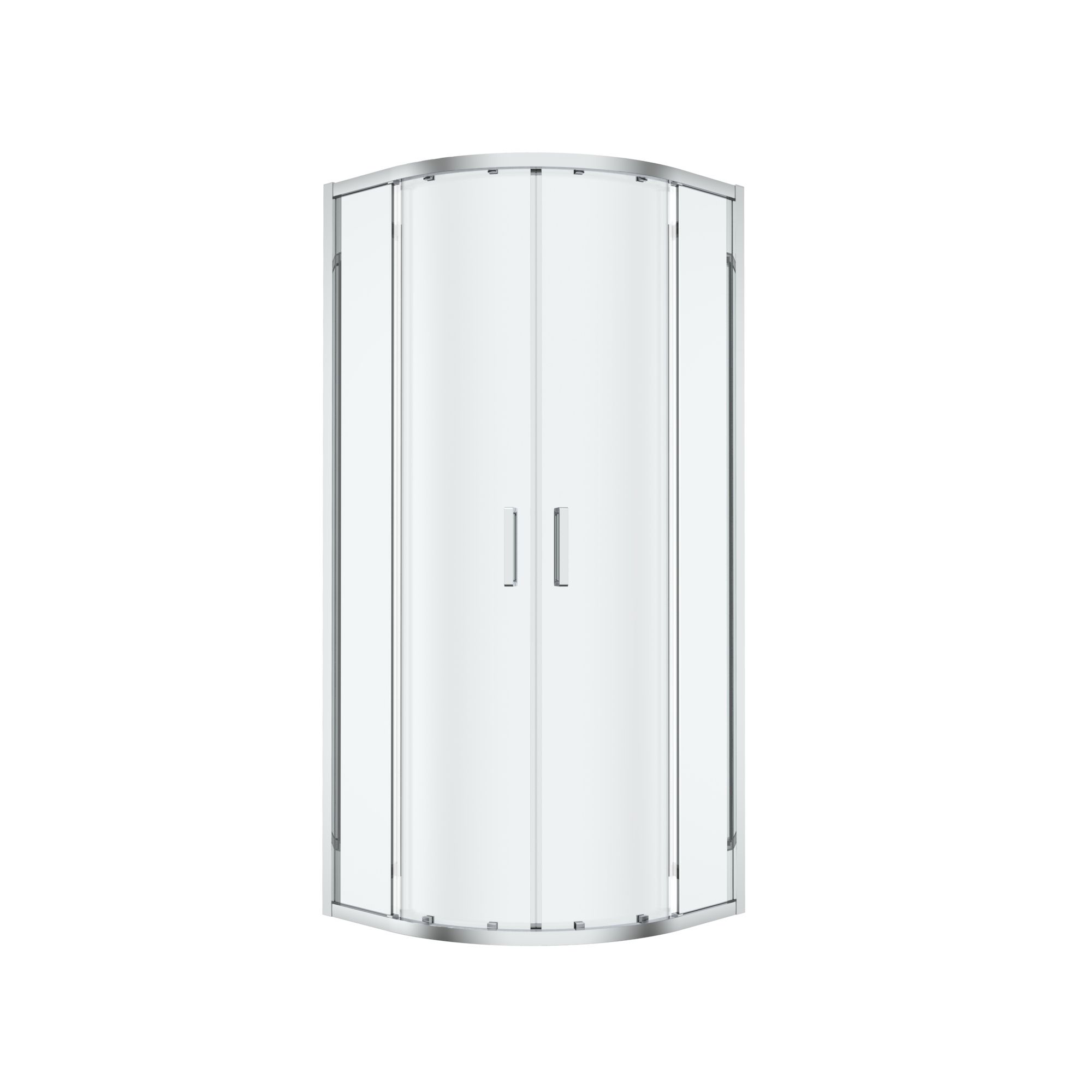 GoodHome Ledava Clear glass Chrome effect Quadrant Shower enclosure - Corner entry double sliding door (W)80cm (D)80cm