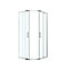 GoodHome Ledava Clear glass Chrome effect Quadrant Shower enclosure - Corner entry double sliding door (W)80cm (D)80cm