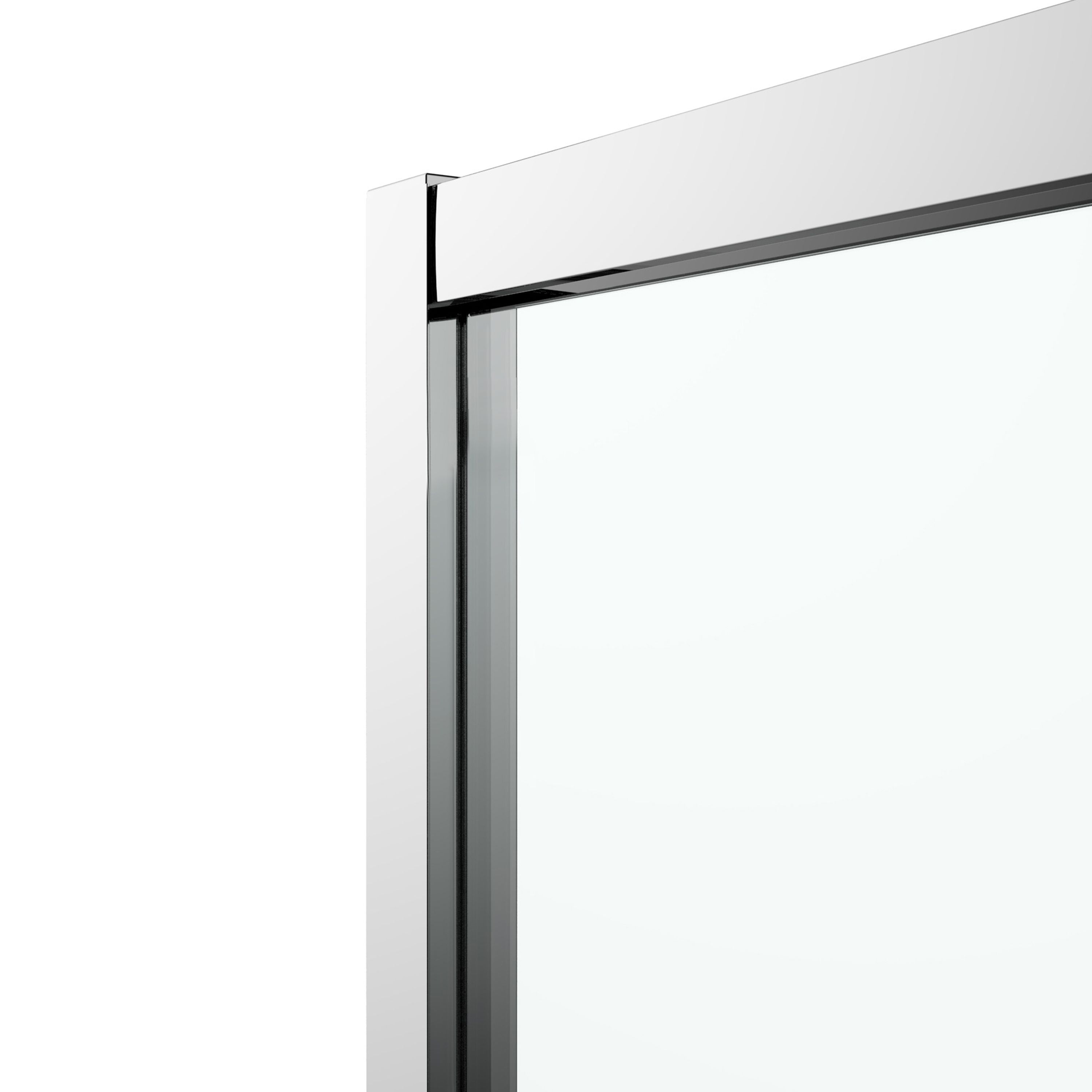 GoodHome Ledava Clear glass Chrome effect Quadrant Shower enclosure - Corner entry double sliding door (W)80cm (D)80cm