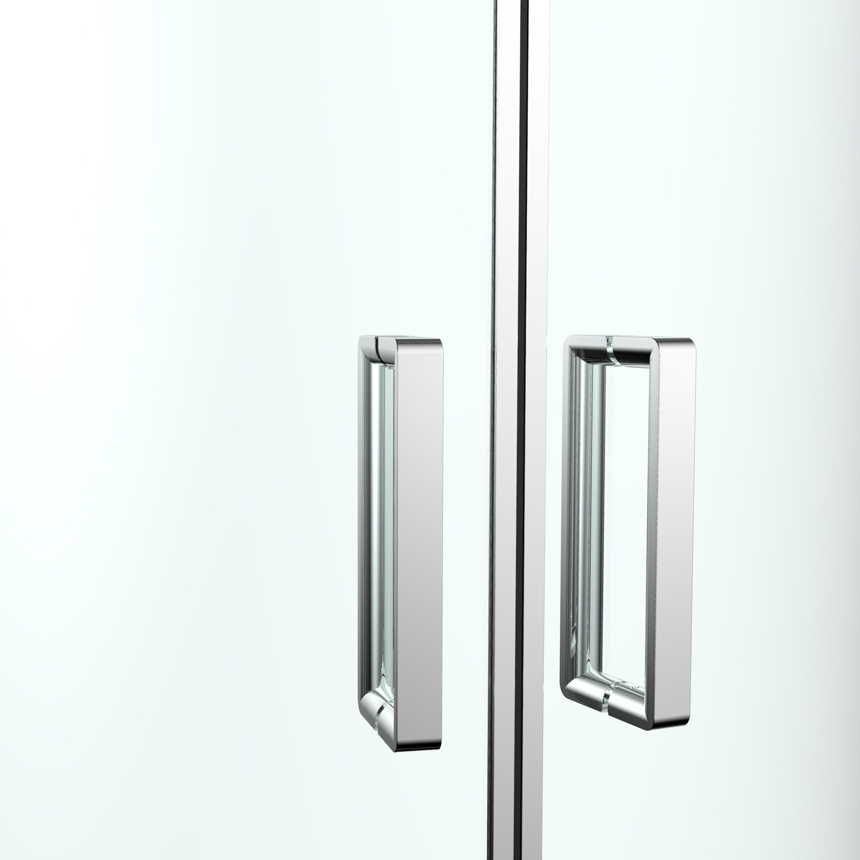 GoodHome Ledava Clear glass Chrome effect Quadrant Shower enclosure - Corner entry double sliding door (W)80cm (D)80cm