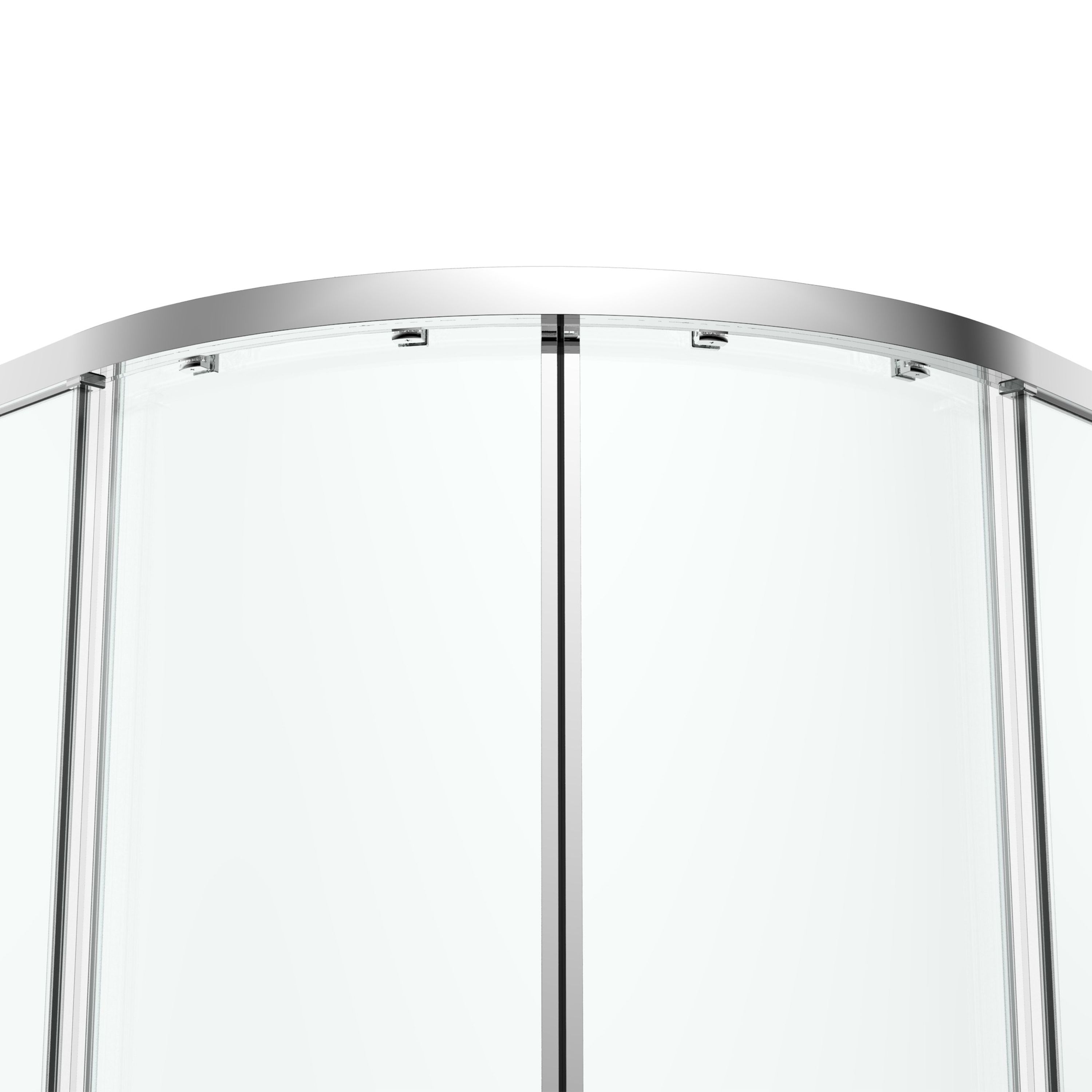 GoodHome Ledava Clear glass Chrome effect Quadrant Shower enclosure - Corner entry double sliding door (W)80cm (D)80cm