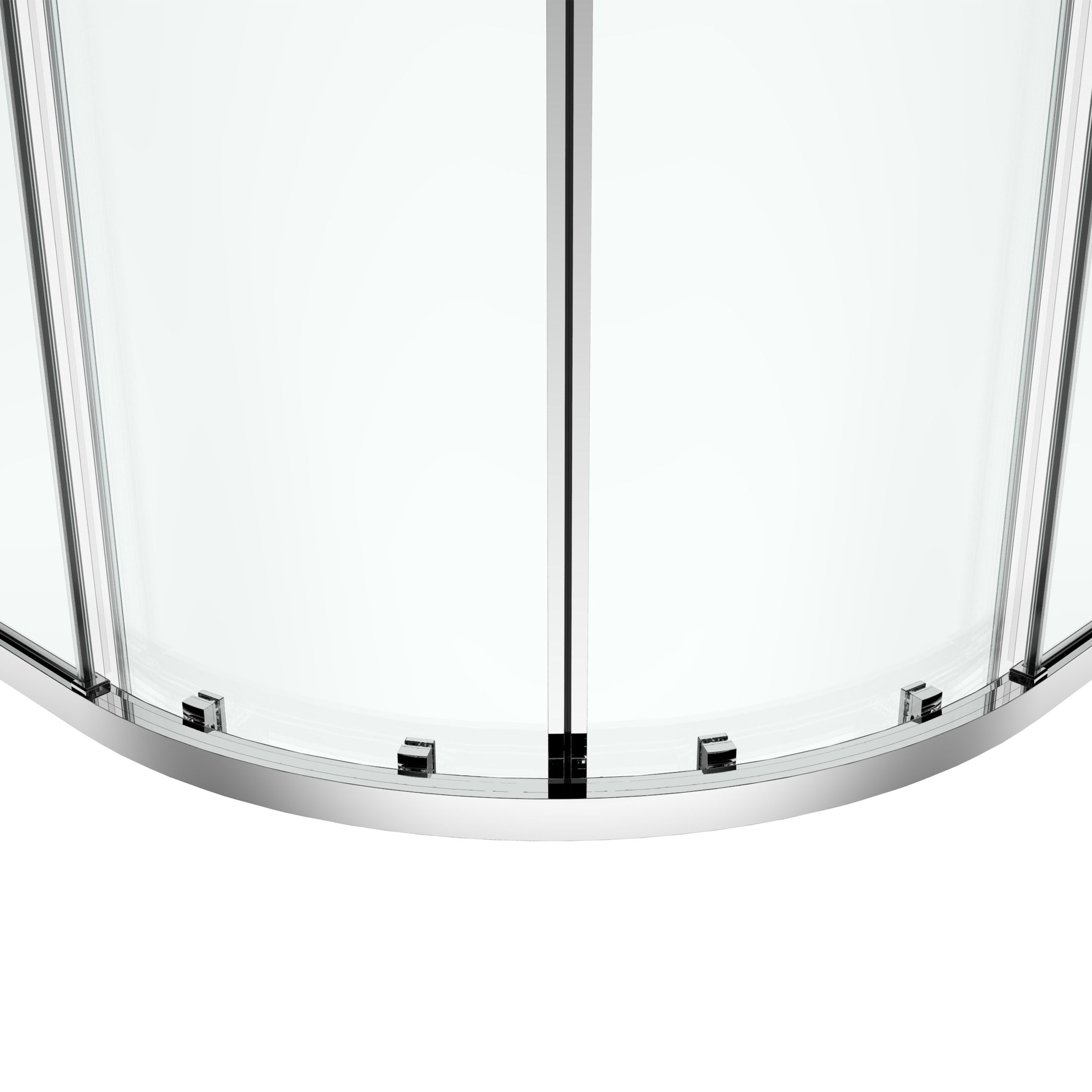 GoodHome Ledava Clear glass Chrome effect Quadrant Shower enclosure - Corner entry double sliding door (W)80cm (D)80cm