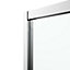 GoodHome Ledava Clear glass Chrome effect Quadrant Shower enclosure - Corner entry double sliding door (W)90cm (D)90cm