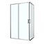GoodHome Ledava Clear glass Chrome effect Rectangular Shower enclosure - Corner entry double sliding door (W)80cm (D)120cm