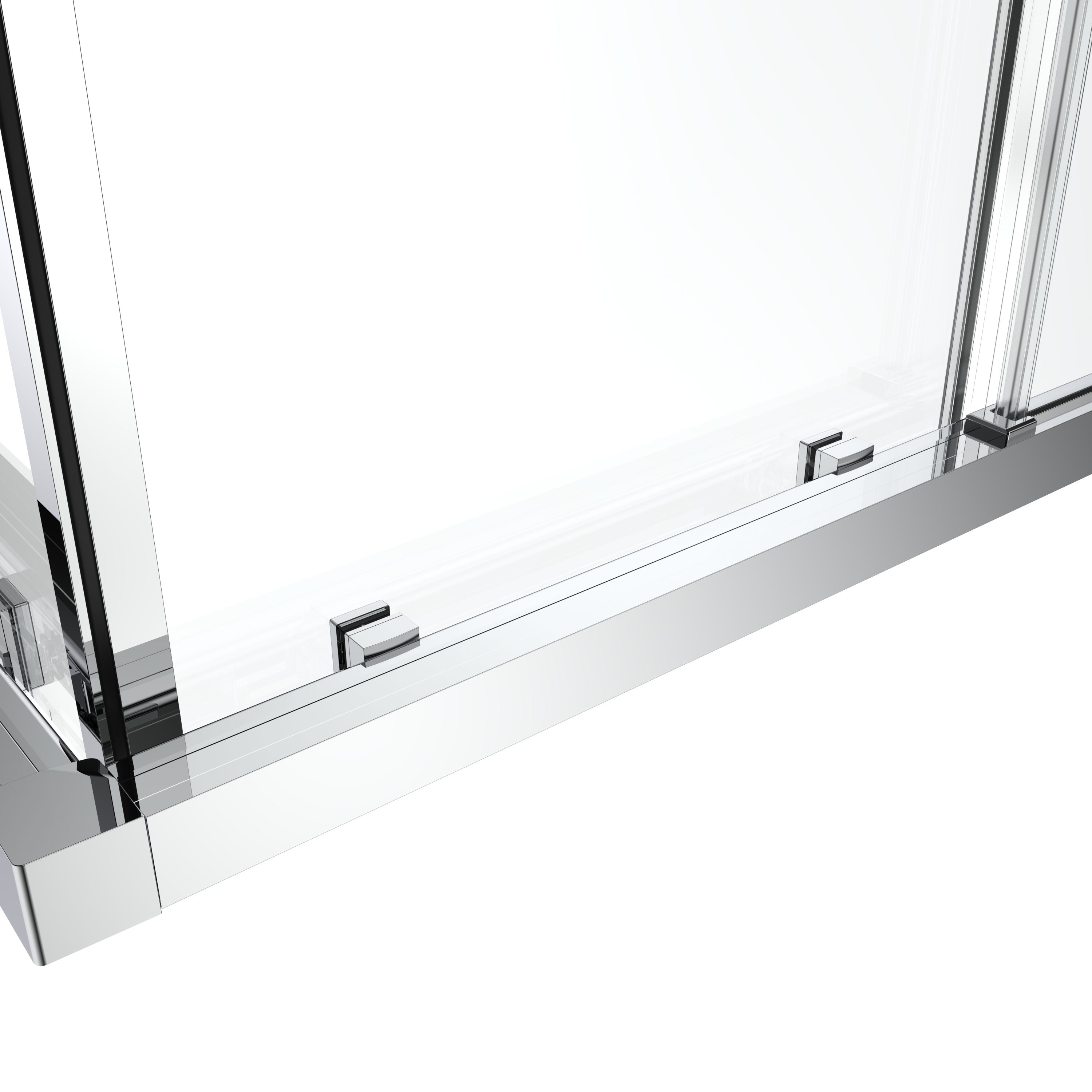GoodHome Ledava Clear glass Chrome effect Rectangular Shower enclosure - Corner entry double sliding door (W)80cm (D)120cm