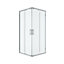GoodHome Ledava Clear glass Chrome effect Square Shower enclosure - Corner entry double sliding door (W)80cm (D)80cm