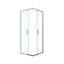 GoodHome Ledava Clear glass Chrome effect Square Shower enclosure - Corner entry double sliding door (W)90cm (D)90cm